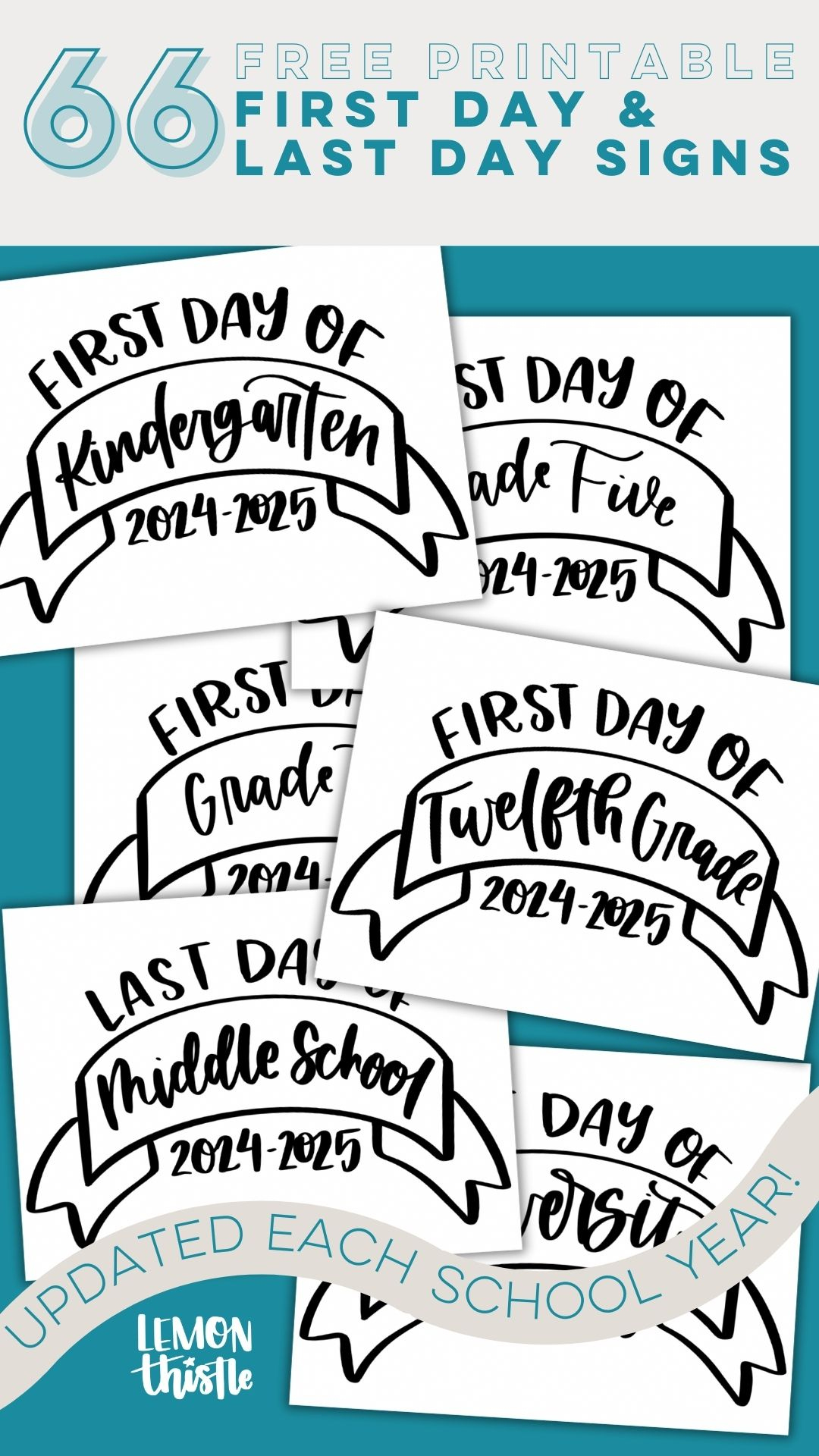 Free Printable First Day Of School Signs (And Last Day!) - Lemon pertaining to Free Printable First Day Of School Signs