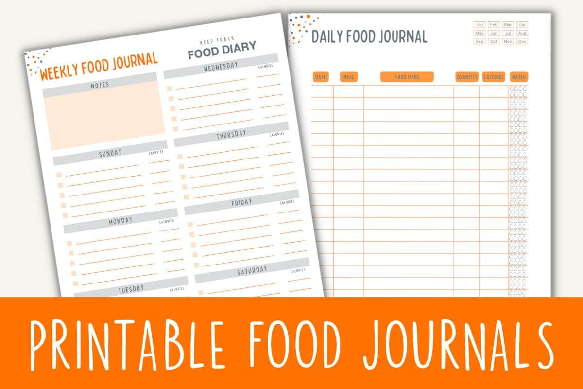 Free Printable Food Journal Diary - Pdf Template Tracker ⋆ Love intended for Free Printable Food Journal For Weight Loss