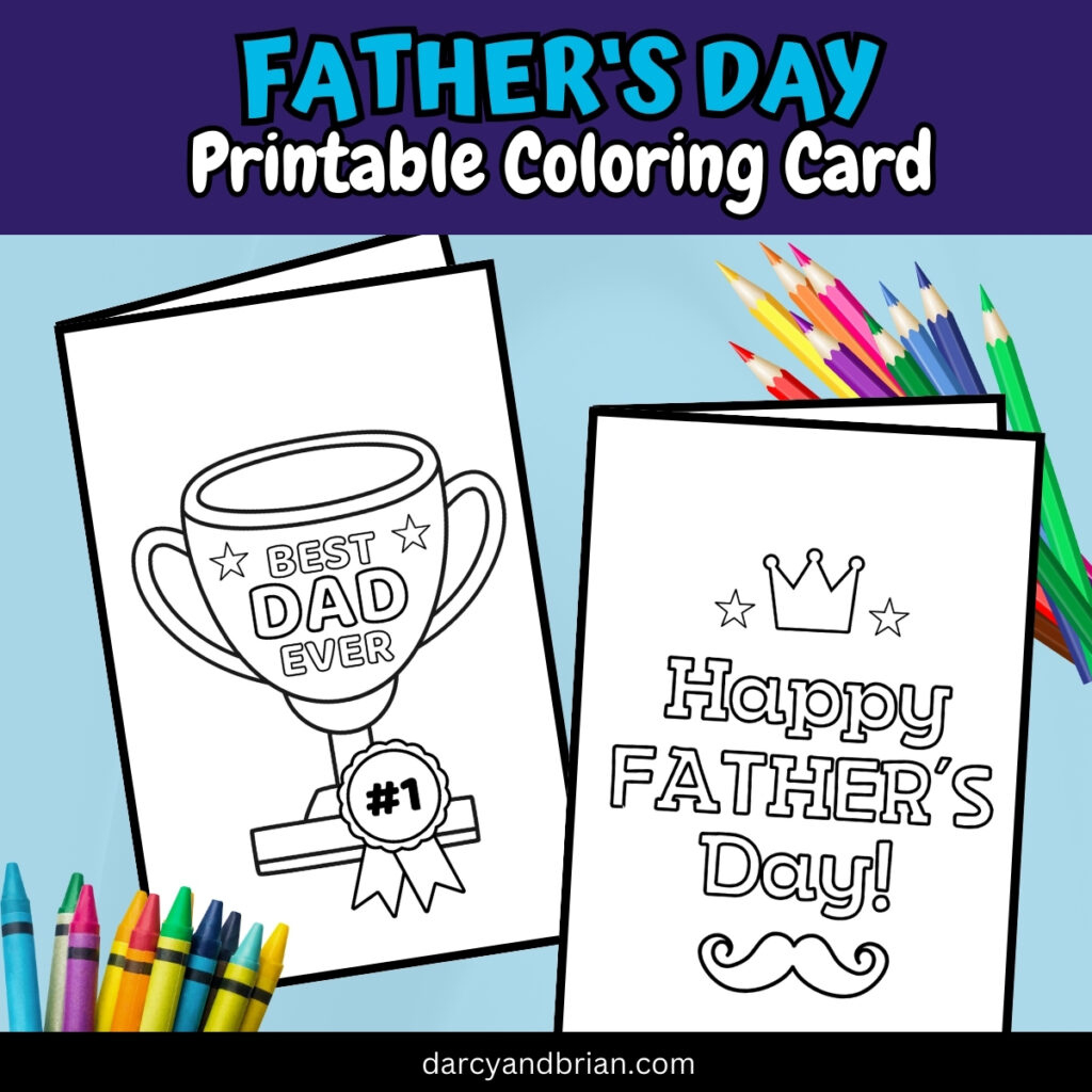 Free Printable Happy Father'S Day Coloring Card For Kids with Printable Happy Fathers Day Card