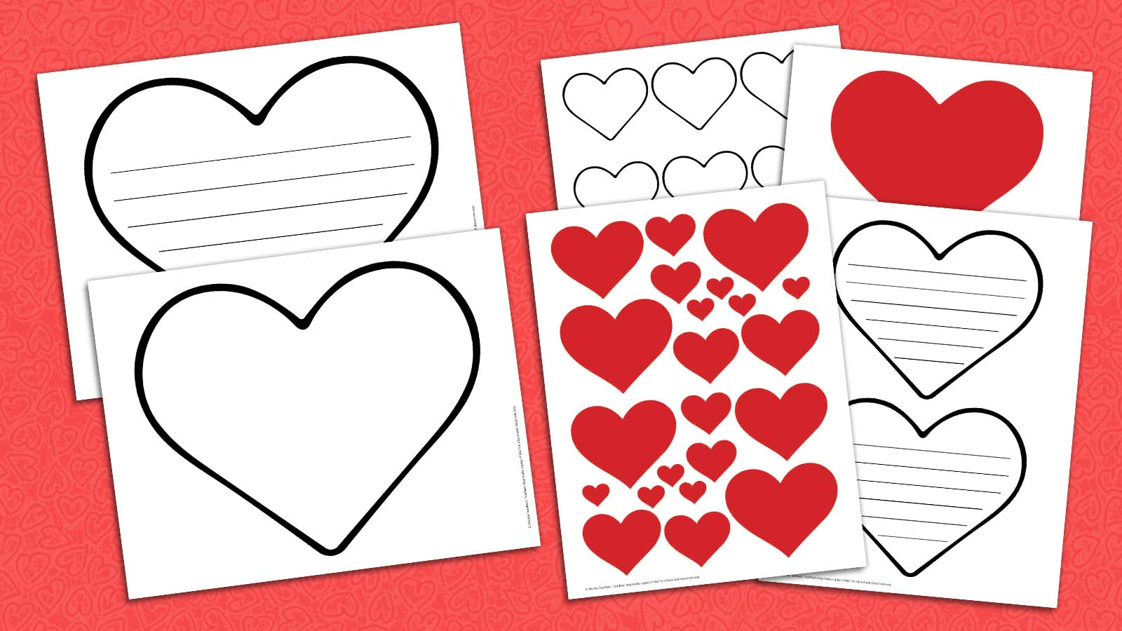 Free Printable Heart Bundle within Valentine's Day Hearts Printable
