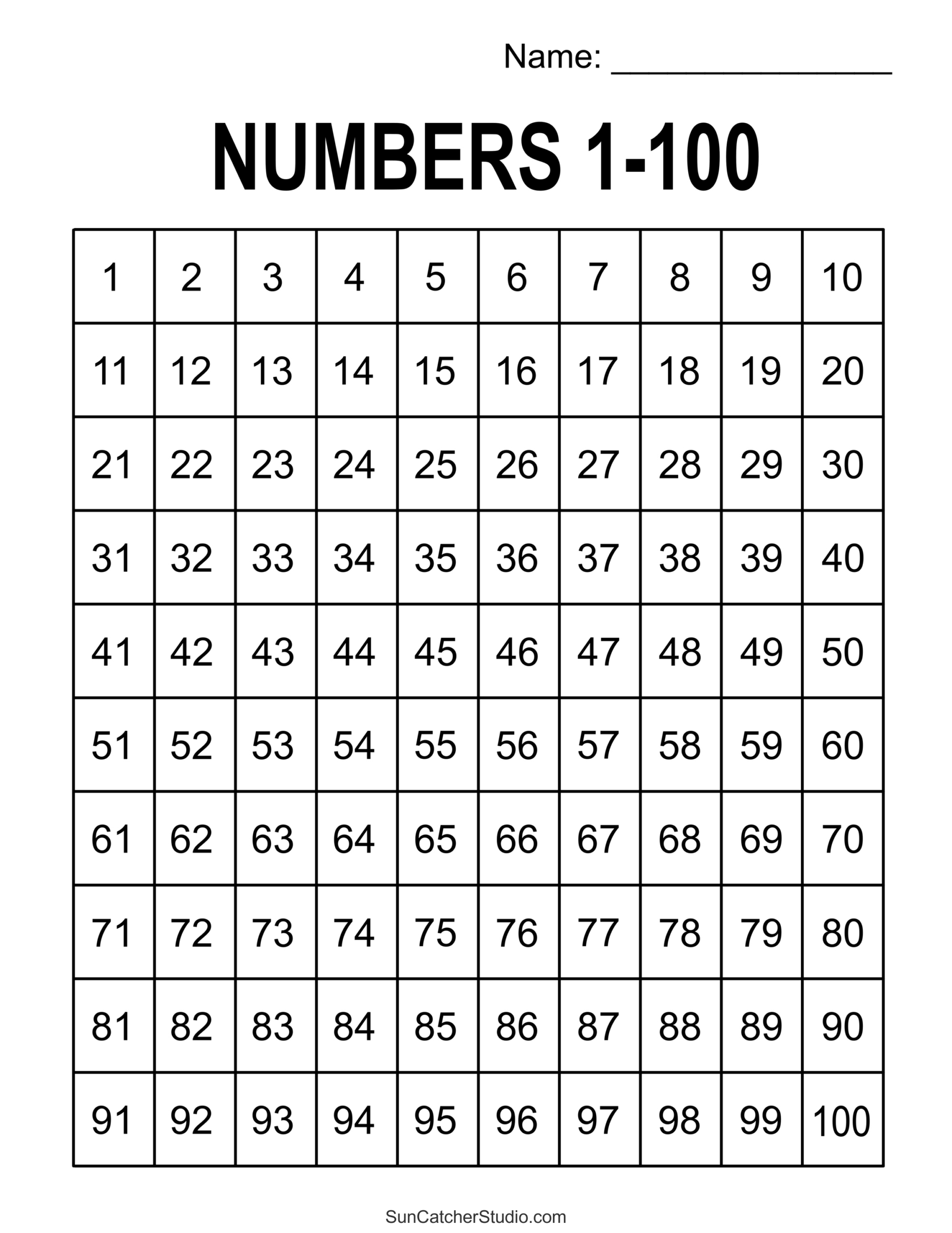 Free Printable Hundreds Charts (Numbers 1 To 100) – Free pertaining to Free Printable One Hundred Chart