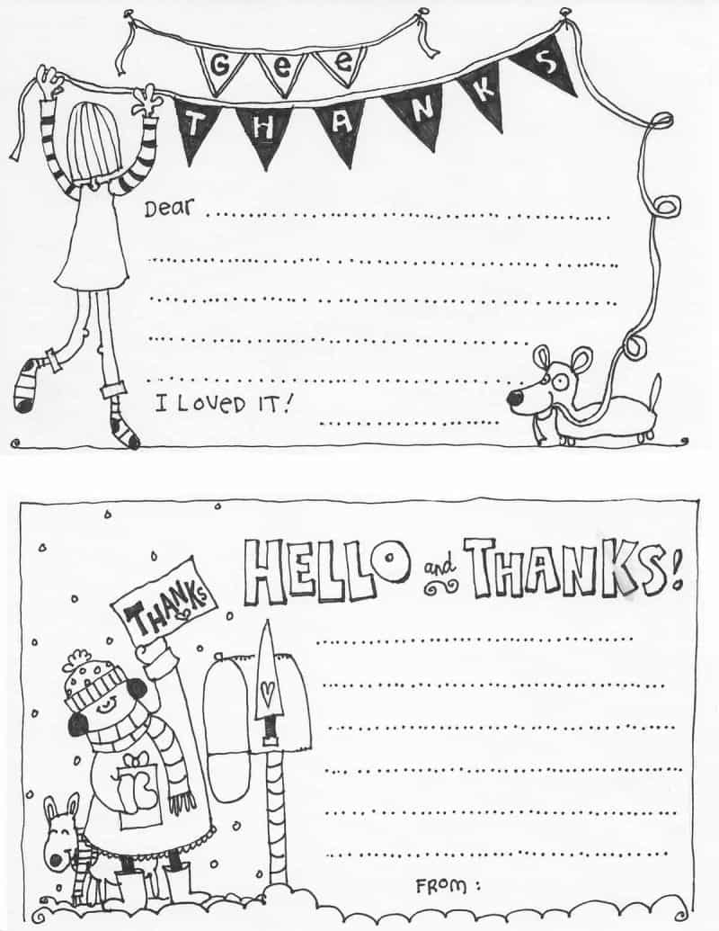 Free Printable Kid Thank You Cards | Skip To My Lou in Printable Thank You Cards For Kids
