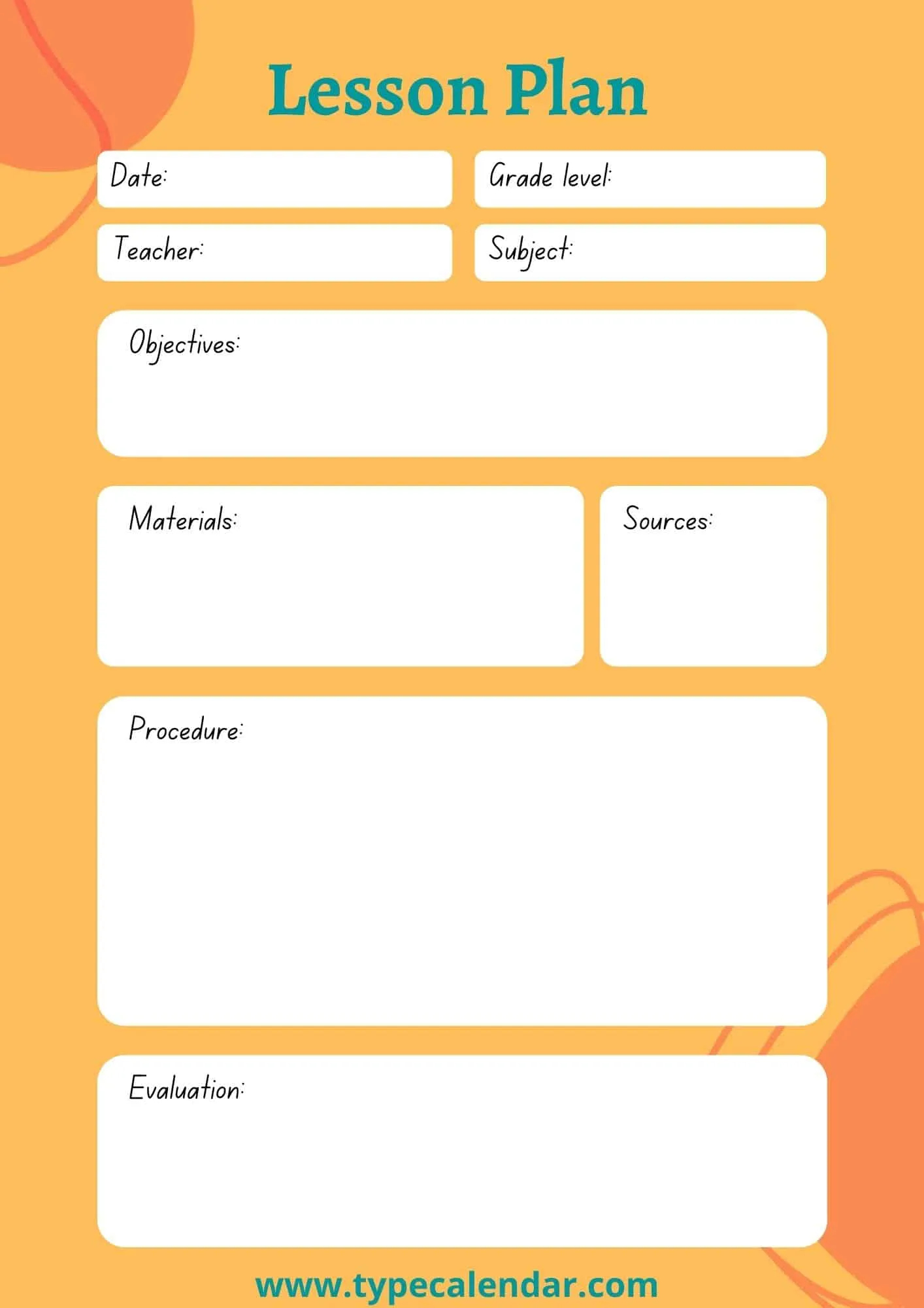 Free Printable Lesson Plan Templates [Pdf, Word] Preschool, Elementary with regard to Free Printable Lesson Plan Template