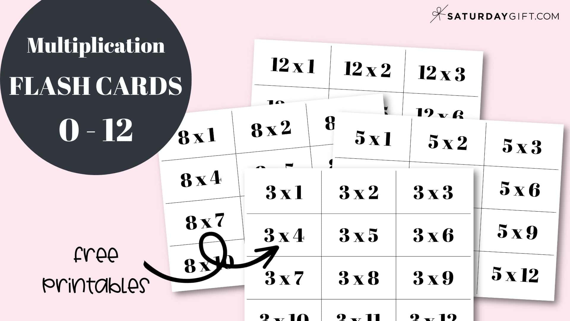 Free Printable Multiplication Flash Cards | Saturdaygift with Printable Multiplication Flash Cards 0 12 With Answers On Back