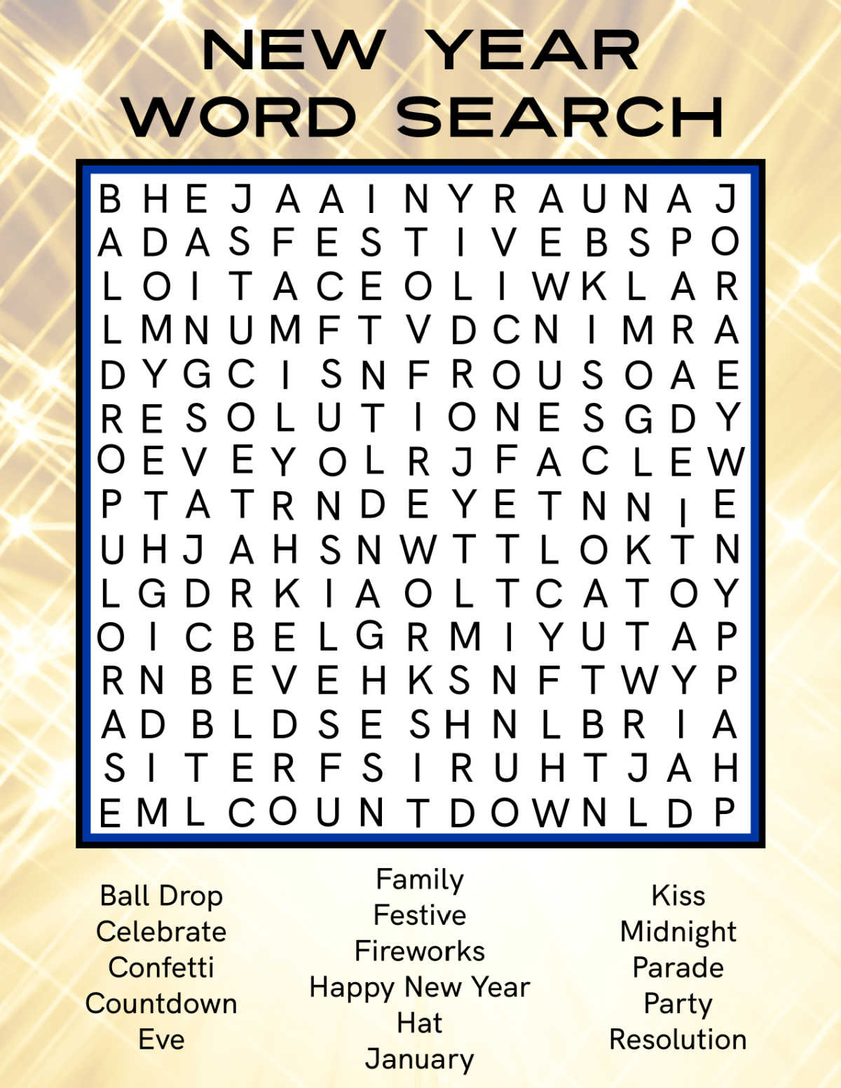 Free Printable New Year Word Search - Mama Likes This for New Year Word Search Free Printable