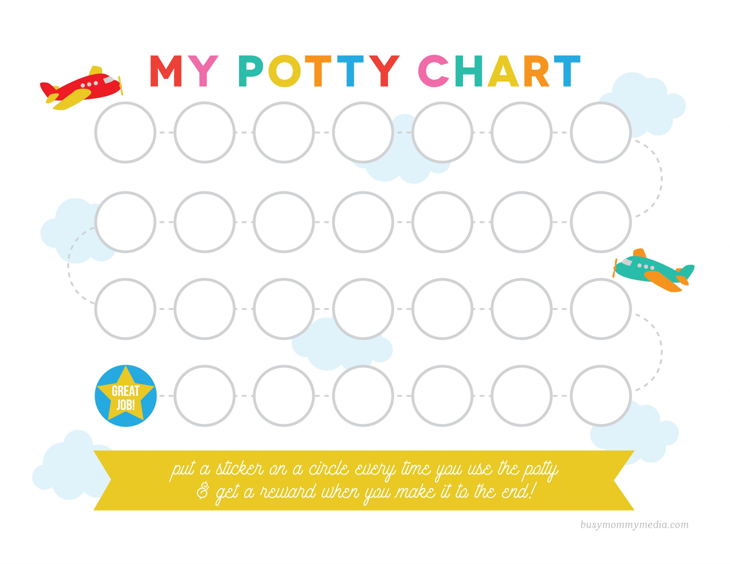 Free Printable Potty Training Chart in Potty Sticker Chart Printable Free