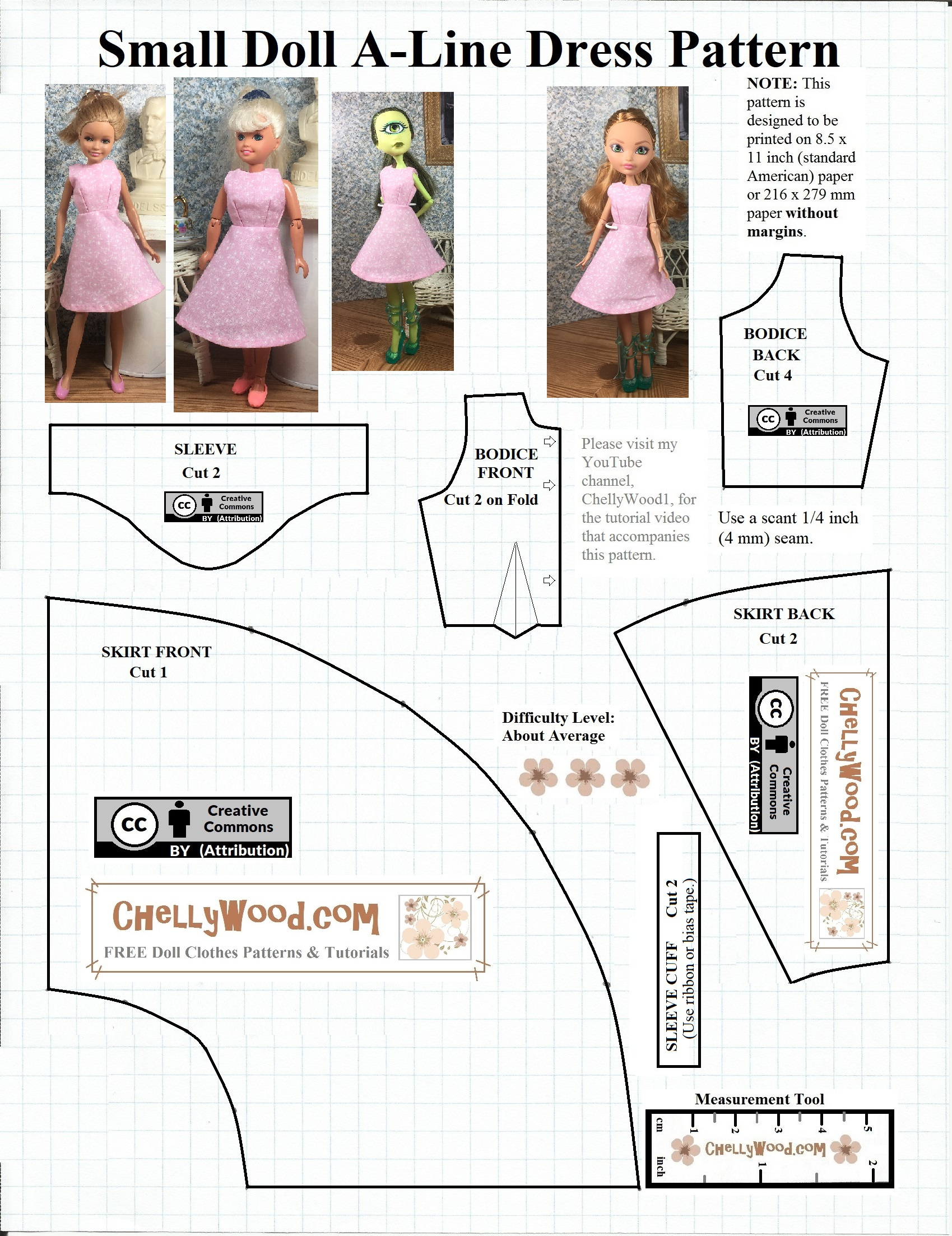 Free Printable #Sewing Pattern For Small #Dolls - Free Doll intended for Free Printable Beginner Sewing Patterns