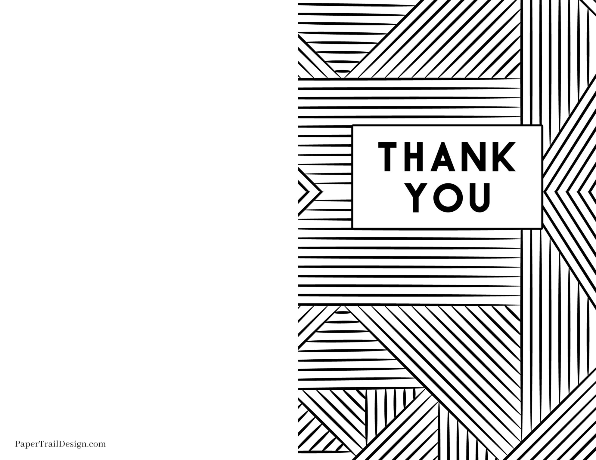 Free Printable Thank You Cards - Paper Trail Design inside Foldable Thank You Card Printable