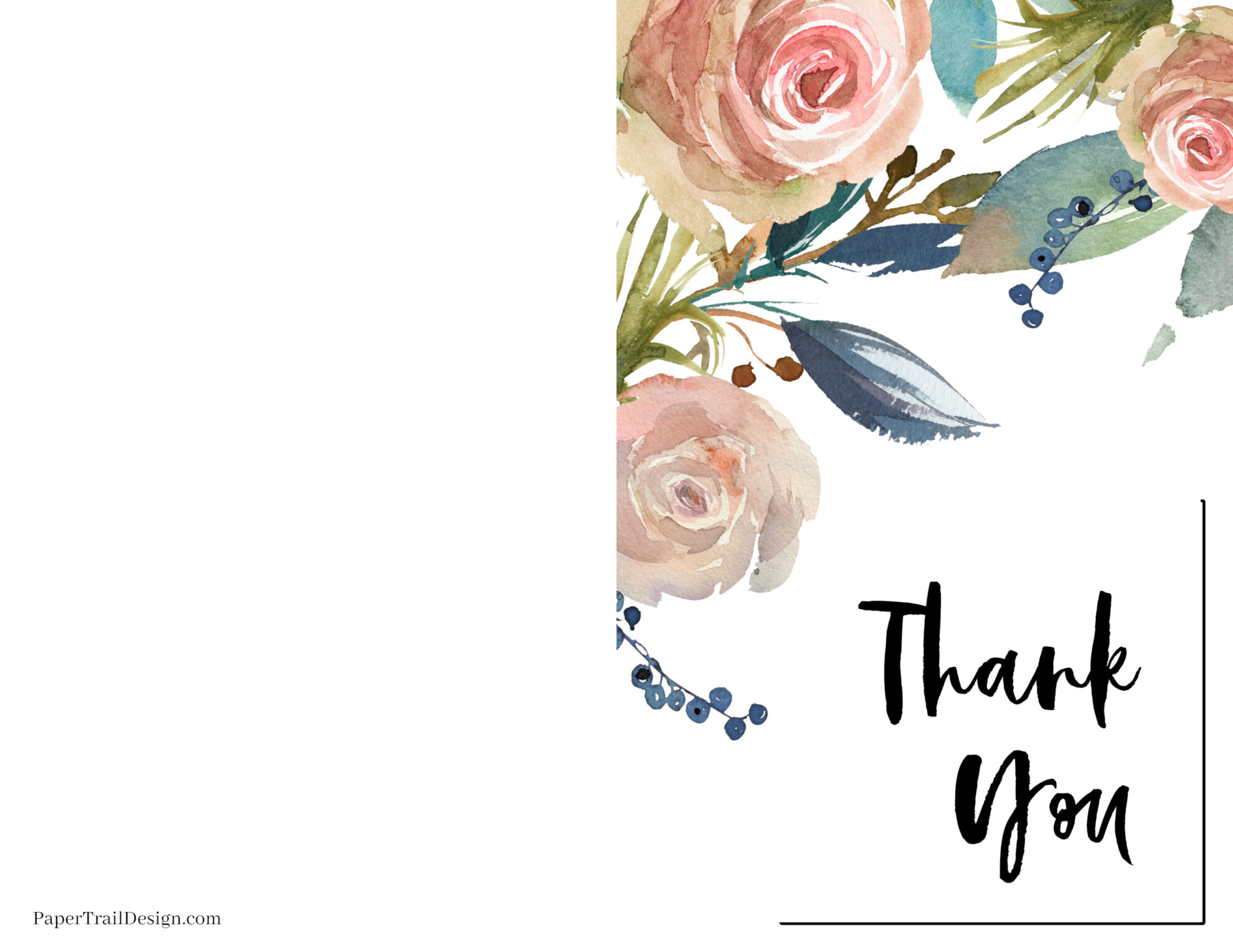 Free Printable Thank You Cards - Paper Trail Design intended for Thank You Card Printable