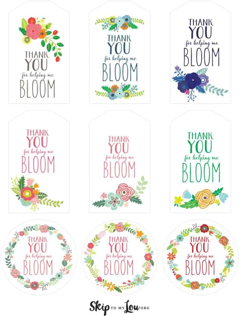 Free Printable Thank You For Helping Me Grow Gift Tags | Skip To pertaining to Thanks For Helping Me Bloom Free Printable