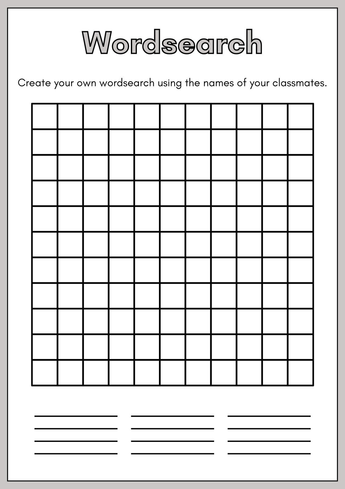 Free Printable Word Search Worksheet Templates | Canva for Create a Free Word Search Printable