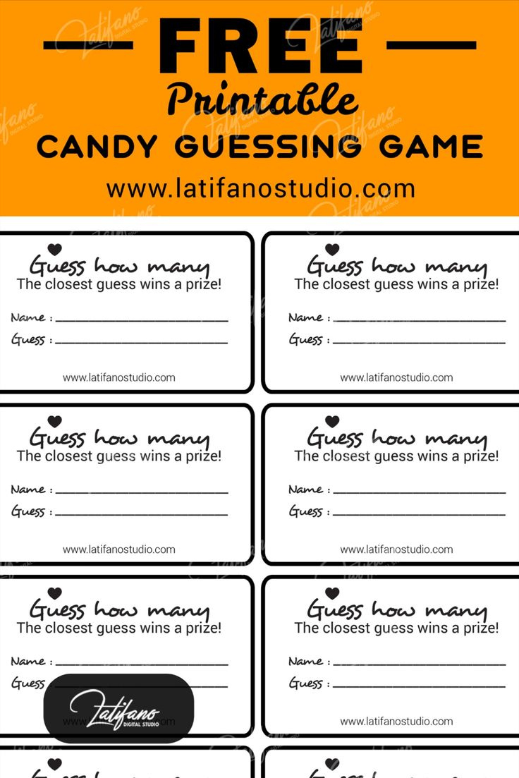 Free Printale Game Candy Guessing Labels, Guess How Many Sweets In with regard to Free Printable Guess How Many Printable Sheet