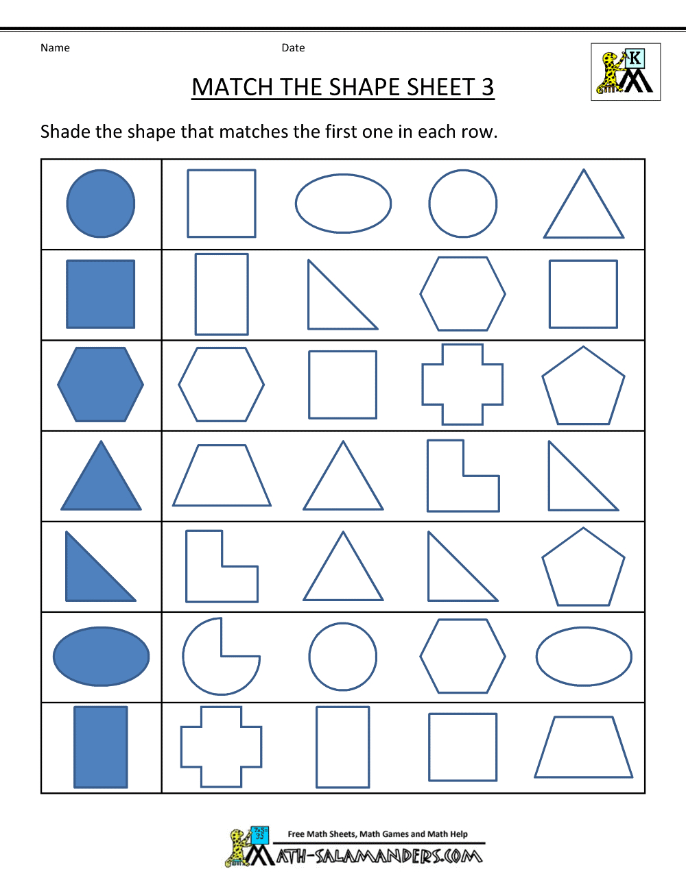 Free Shape Worksheets Kindergarten pertaining to Free Printable Preschool Worksheets Shapes