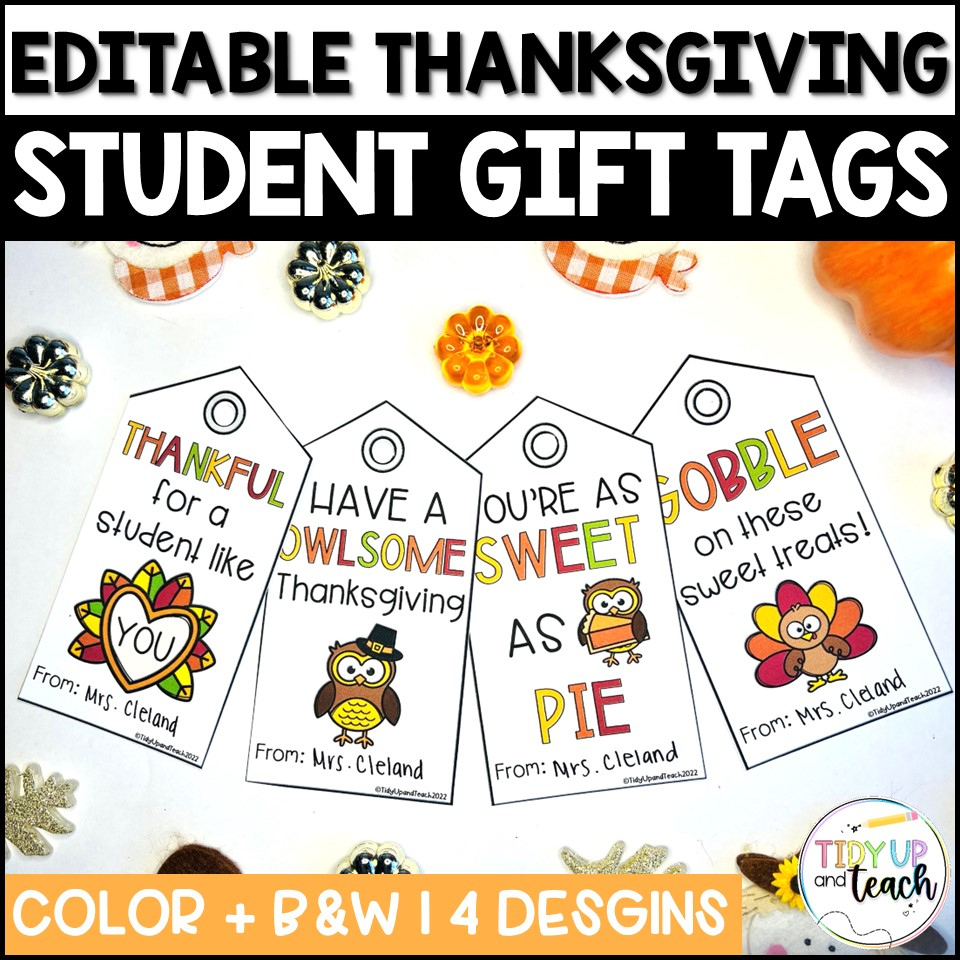 Free Thanksgiving Gift Tags | Madeteachers inside Thanksgiving Gift Tags Printable Free