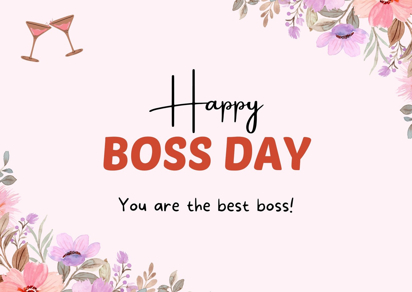 Free To Customize And Print Boss Day Card Templates | Canva within Boss Day Printable Cards For Free