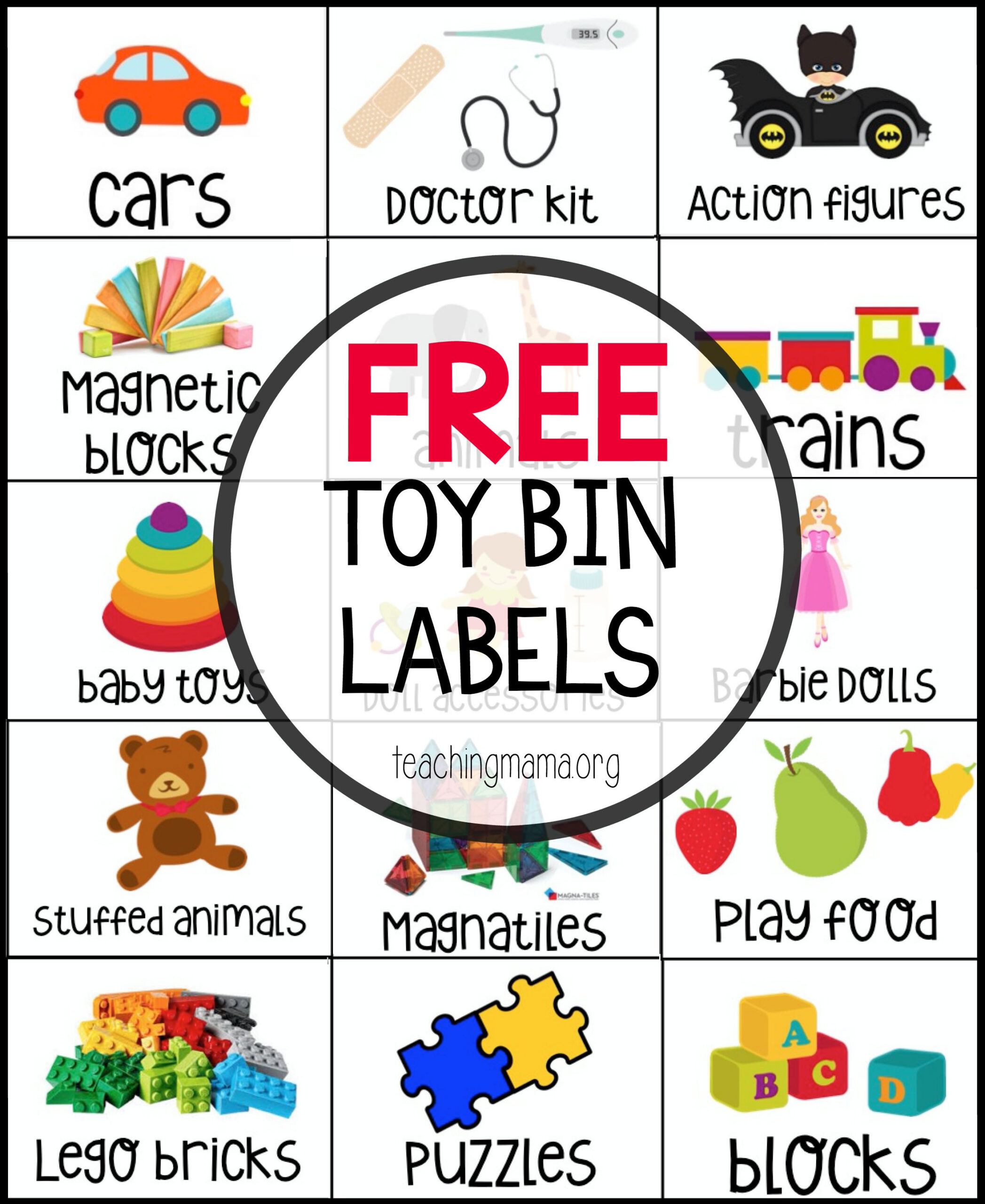 Free Toy Bin Labels with Free Printable Classroom Labels With Pictures