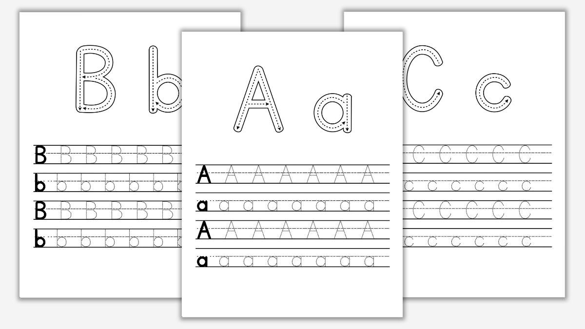 Free Uppercase & Lowercase Letter Worksheets - The Craft-At-Home within Free Printable Abc Handwriting Worksheets