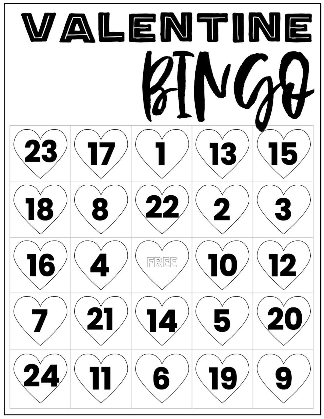 Free Valentine Bingo Printable Cards - Paper Trail Design with Valentine Bingo Cards Free Printable