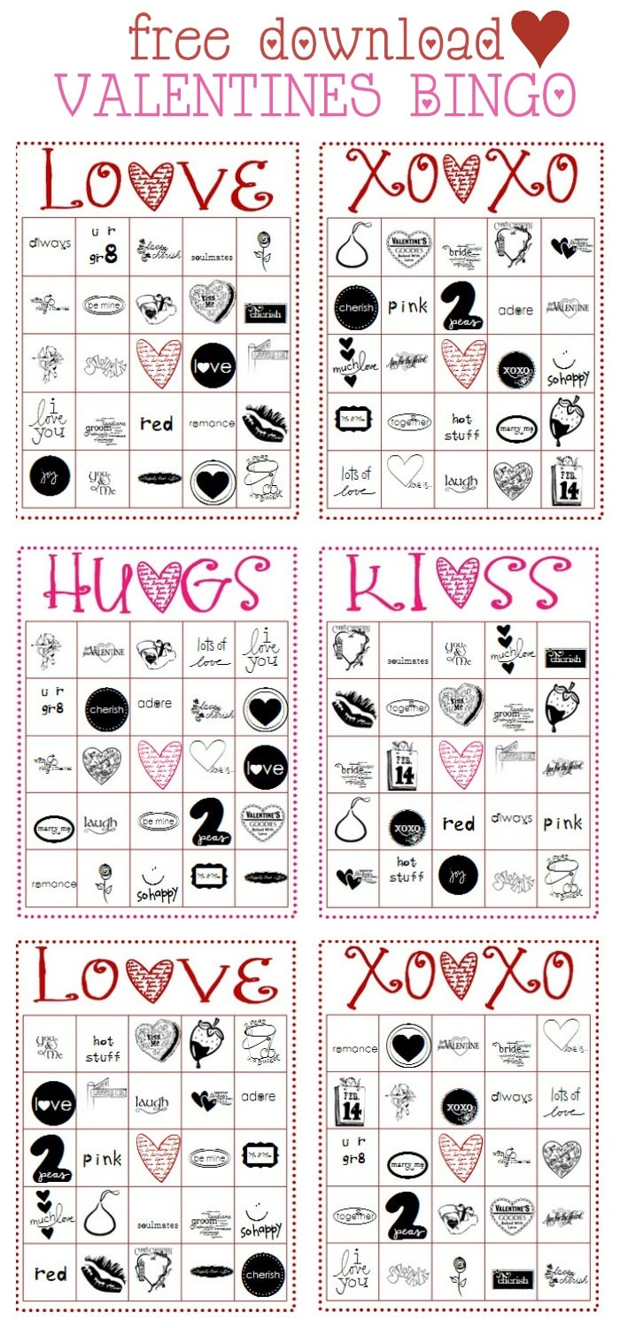 Free Valentines Bingo Cards – Let'S Diy It All – With Kritsyn Merkley for Valentine Bingo Cards Free Printable