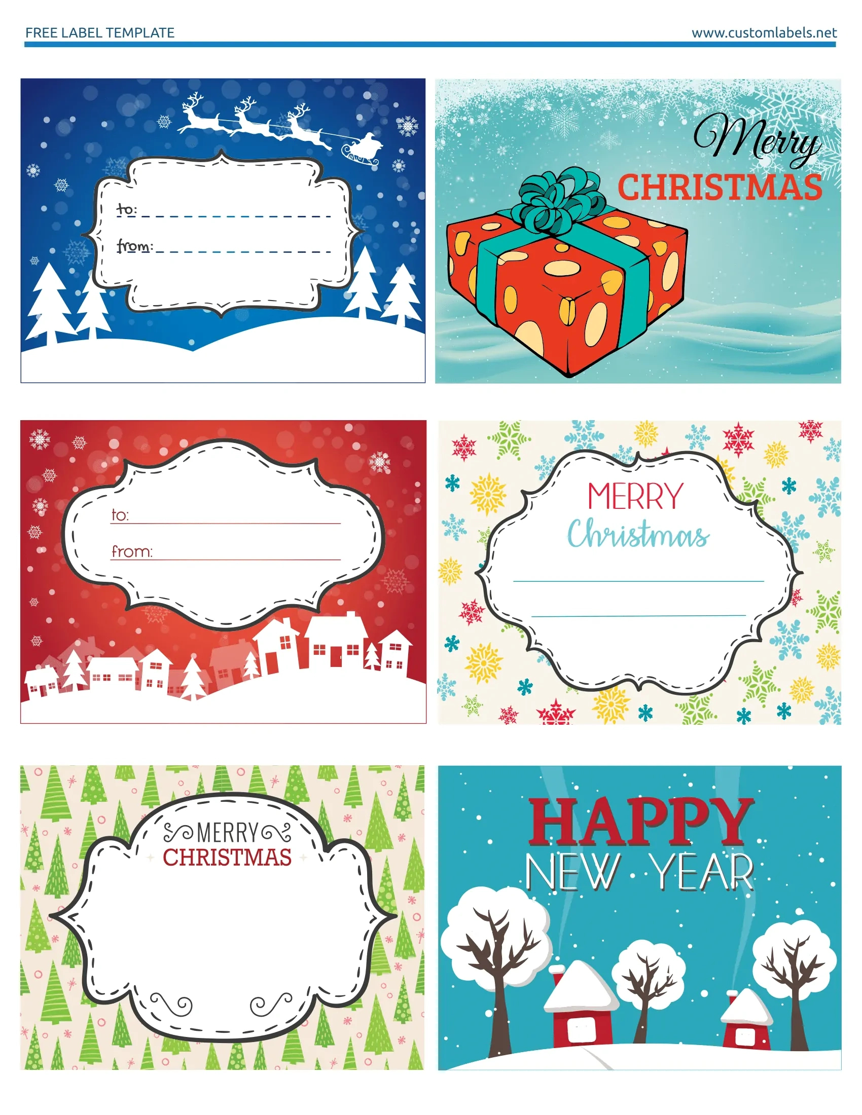 Fun And Colorful Christmas Labels - Free Printables inside Free Printable Gift Tags For Christmas