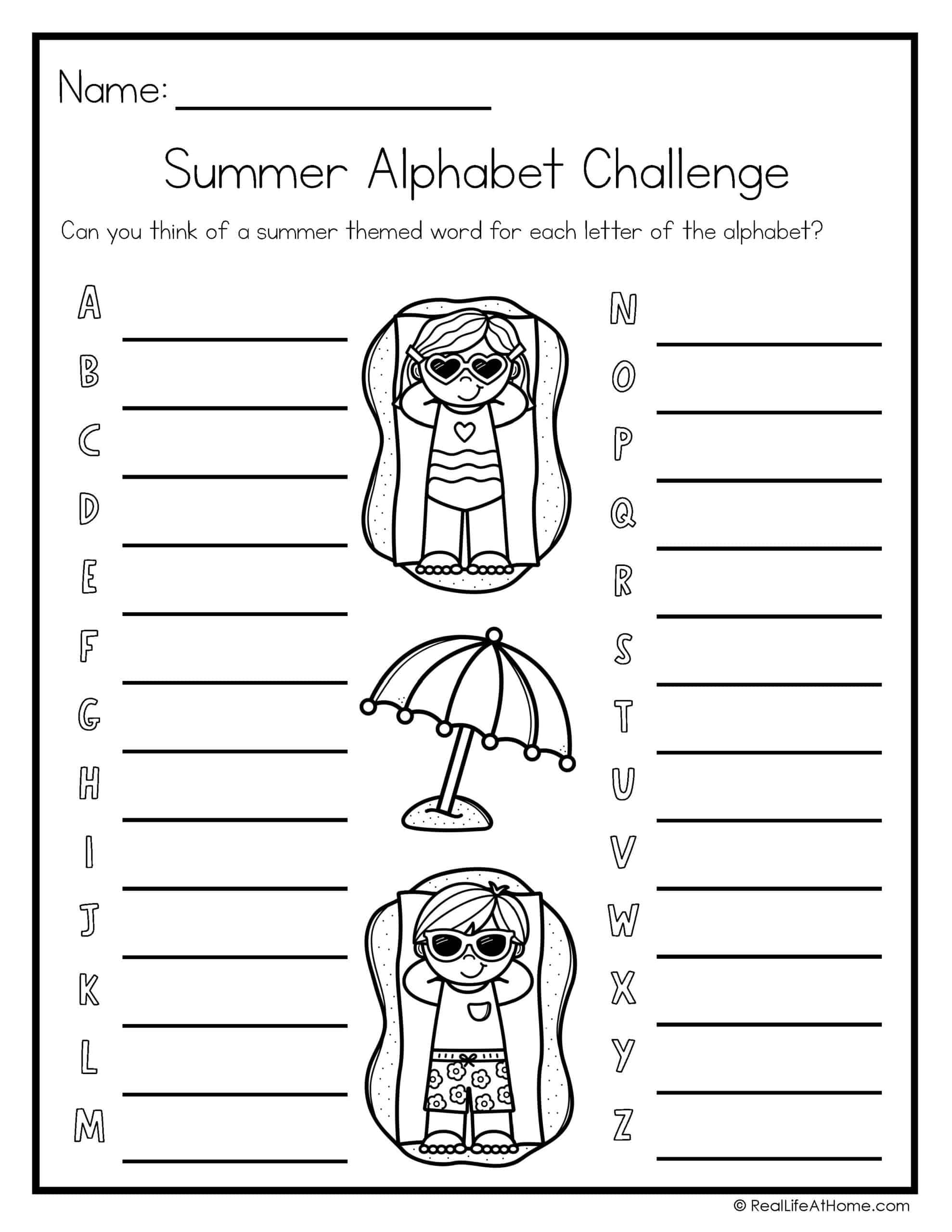 Fun Summer Word List Activities Printable Worksheets (1St - 3Rd Grade) in Free Printable Summer Fun Worksheets