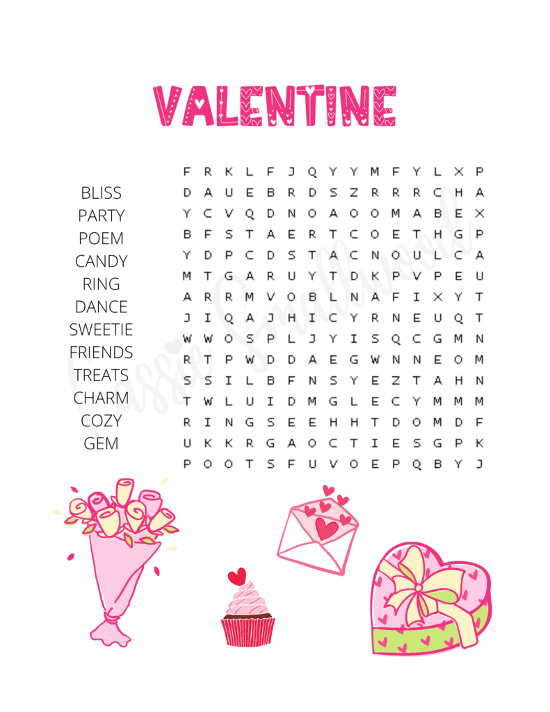 Fun Valentine'S Day Word Search Puzzles - Cassie Smallwood throughout Valentine'S Day Word Scramble Free Printable