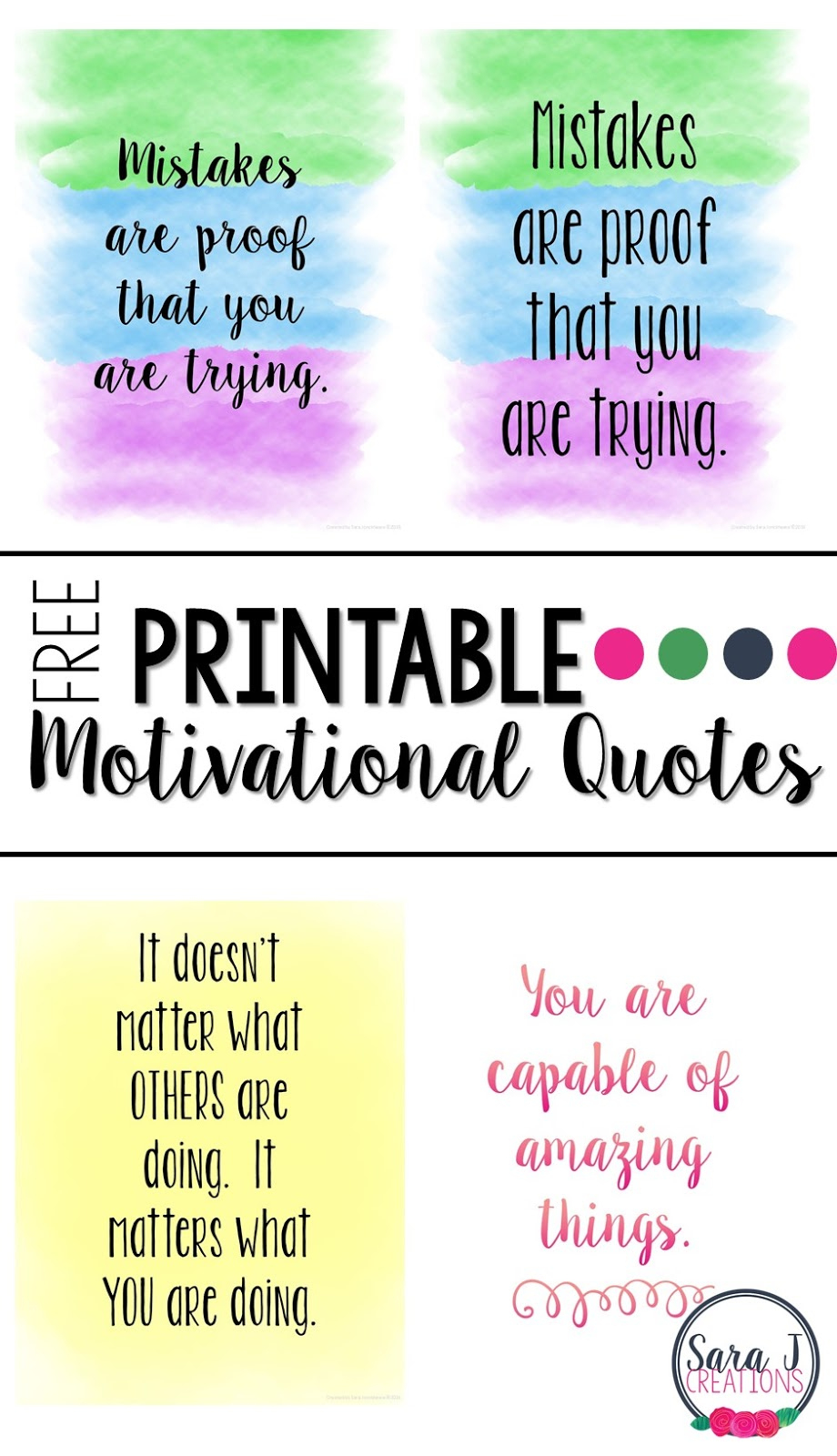 Get Motivated + Free Printable Quotes | Sara J Creations intended for Printable Inspirational Quotes Free