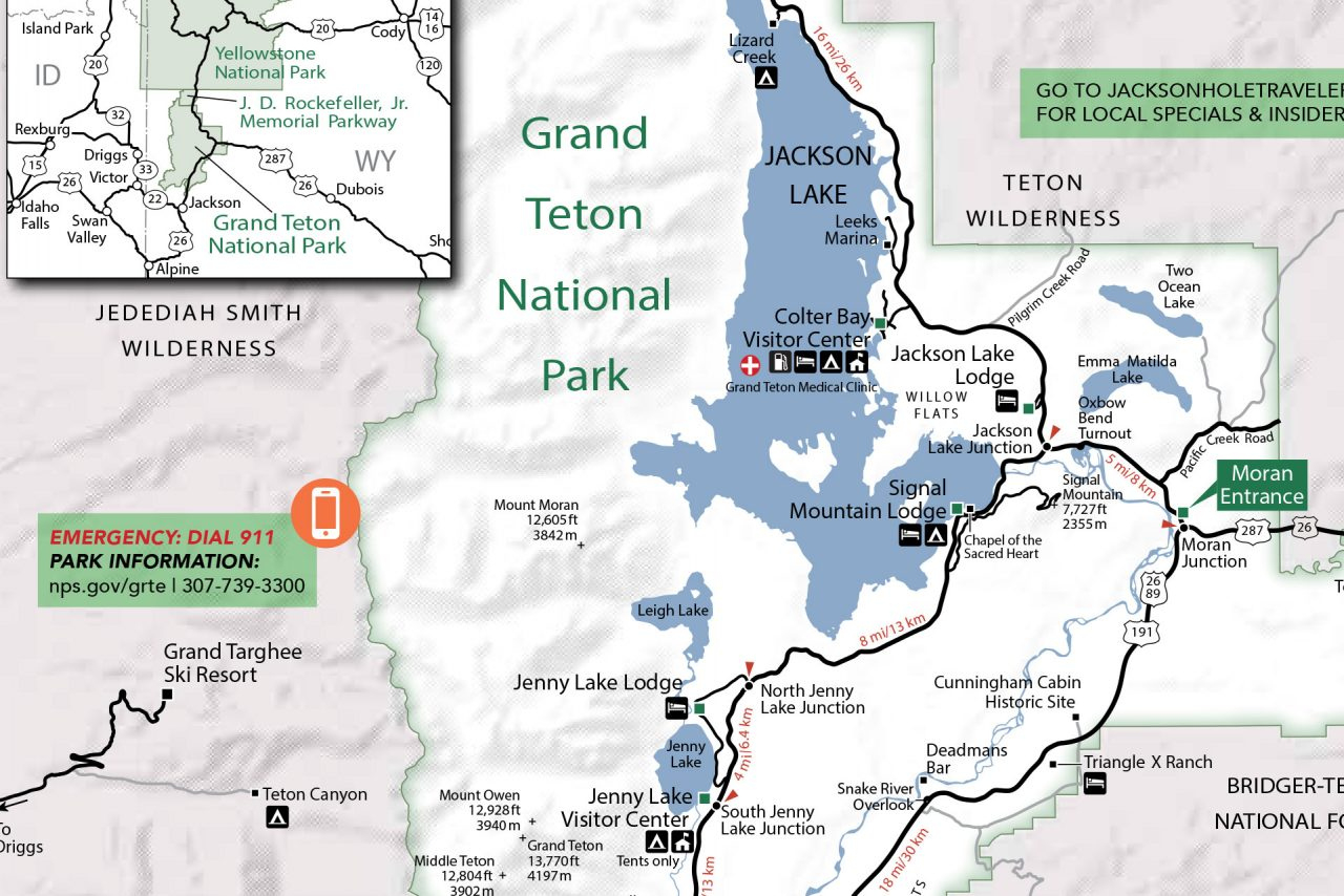Grand Teton & Yellowstone National Park Map - Jackson Hole Traveler with Yellowstone National Park Printable Map