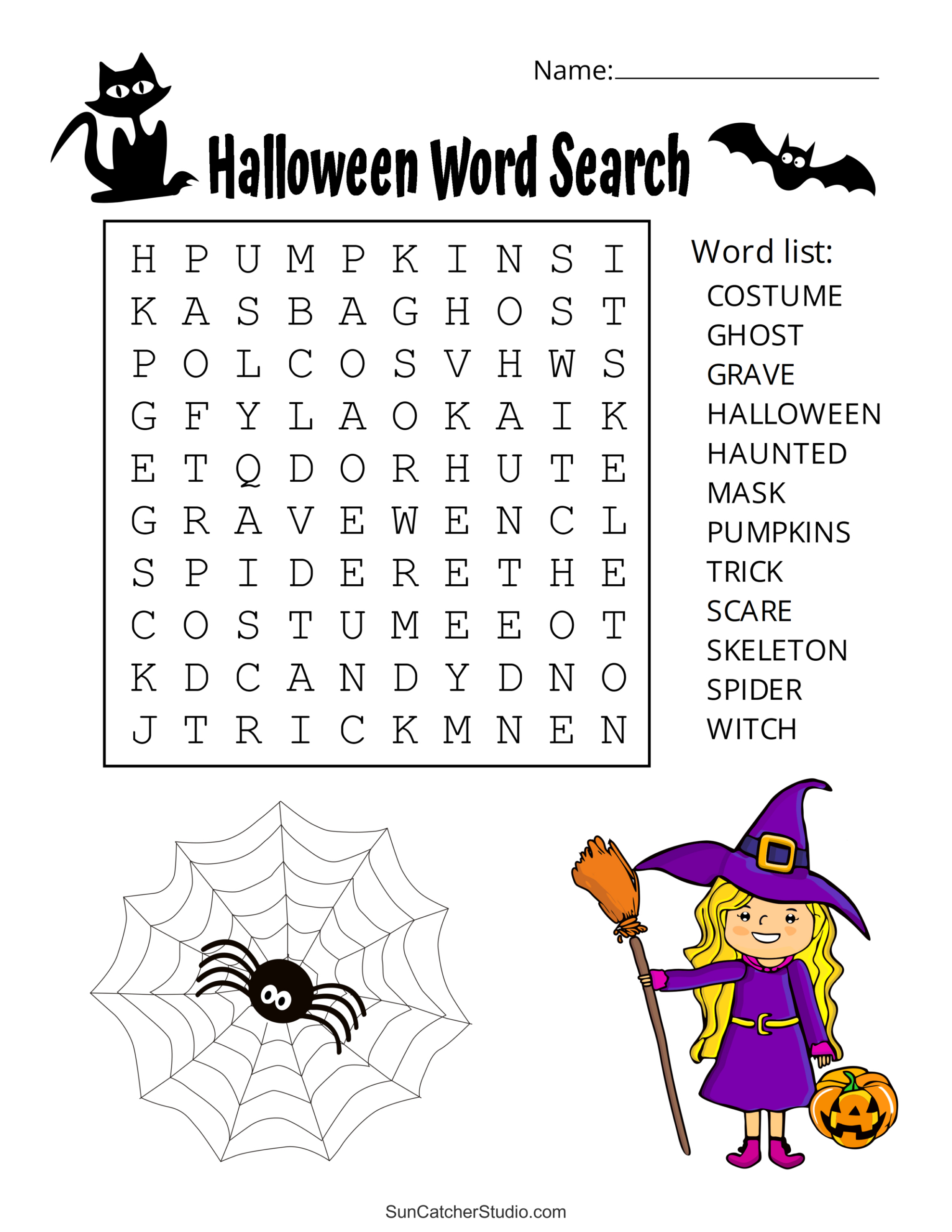 Halloween Word Search (Free Printable Puzzles) – Free Printables with Free Printable Halloween Word Searches