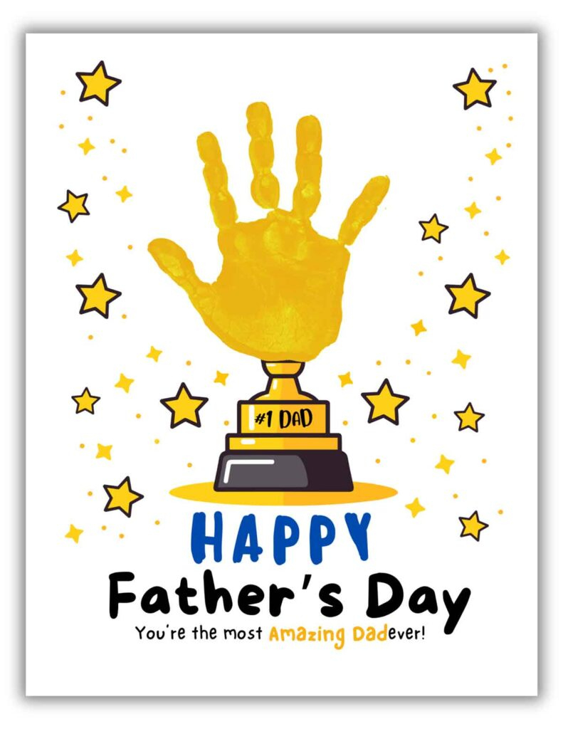 Happy Father'S Day Handprint Art (Free Printable) - Mindymakes with regard to Fathers Day Craft Free Printables