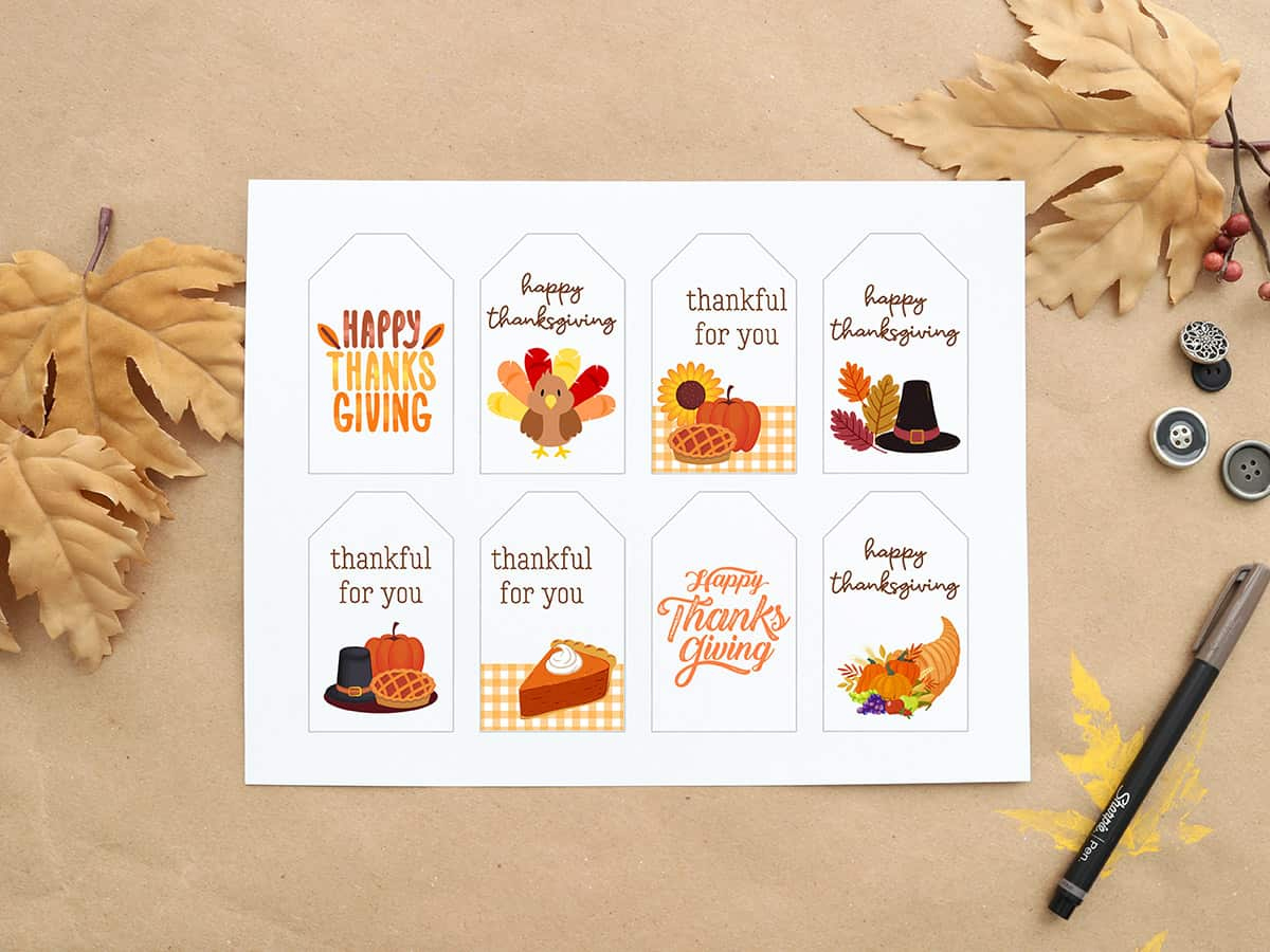 Happy Thanksgiving Gift Tags: 8 Free Printable Tags - Aubree Originals within Thanksgiving Gift Tags Printable Free