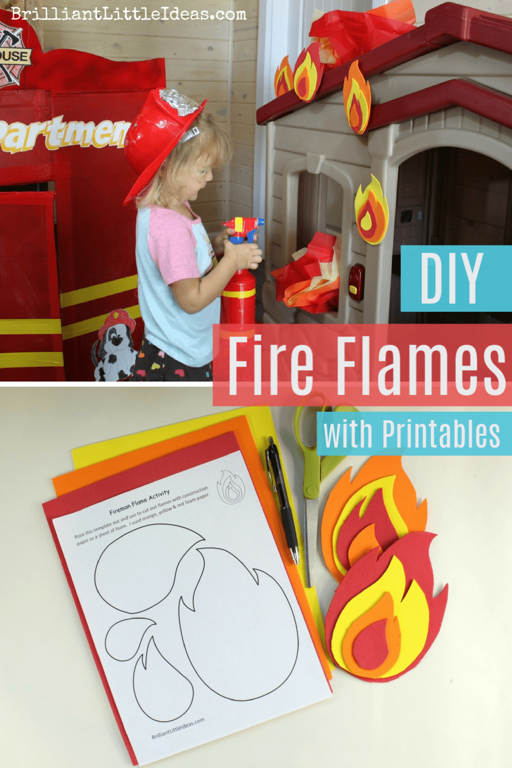 How To Make Fire Flames With Printable Template | Brilliant Little in Printable Cut Out Flame Template