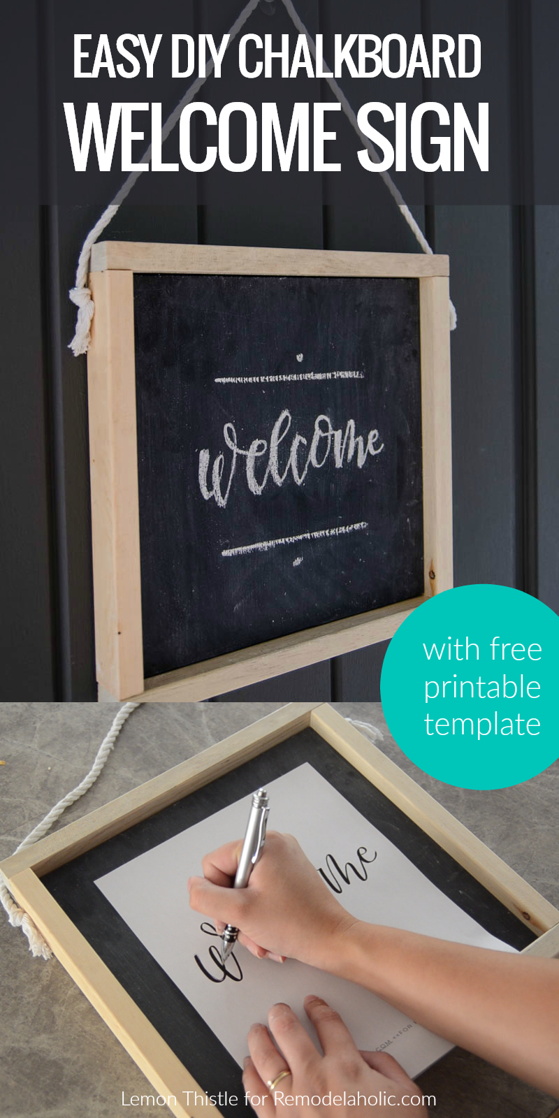 How To Make Your Own Wooden Chalkboard Welcome Sign + Free pertaining to Make Your Own Sign Printable Free