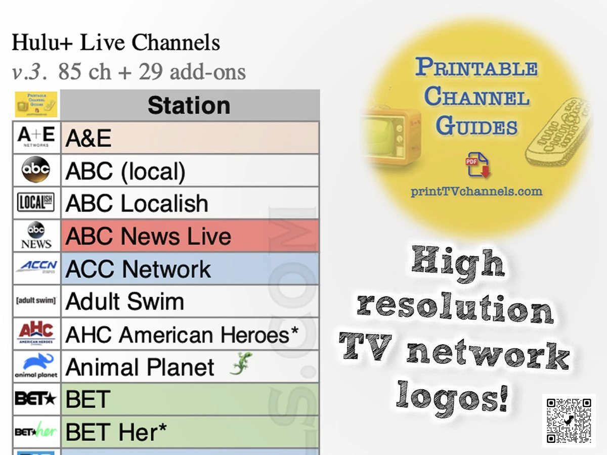 Hulu Live Tv Channels | Hulu Tv Station List | Pdf :: Behance with regard to Hulu Live Tv Channels List Printable