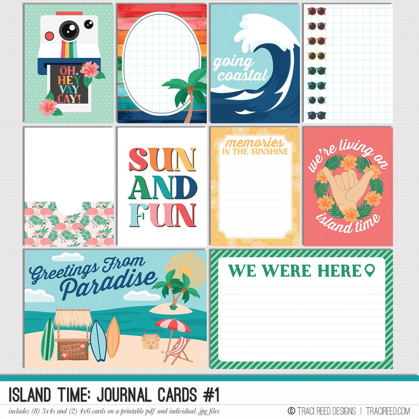 Island Time Cards #1 — Traci Reed Designs pertaining to Island Greetings Free Printable Cards