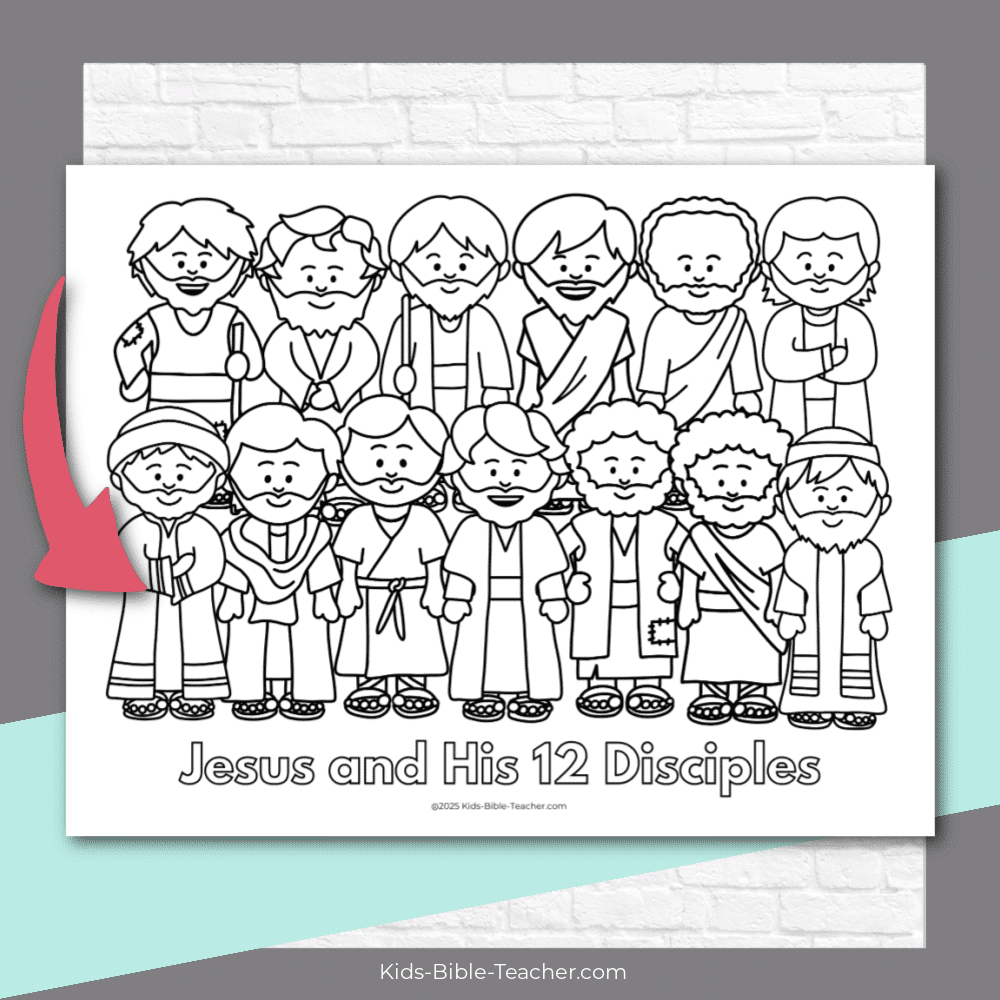 Jesus' Disciples Coloring Page - Free Printable! - Kids Bible Teacher inside Free Printable 12 Disciples Worksheet
