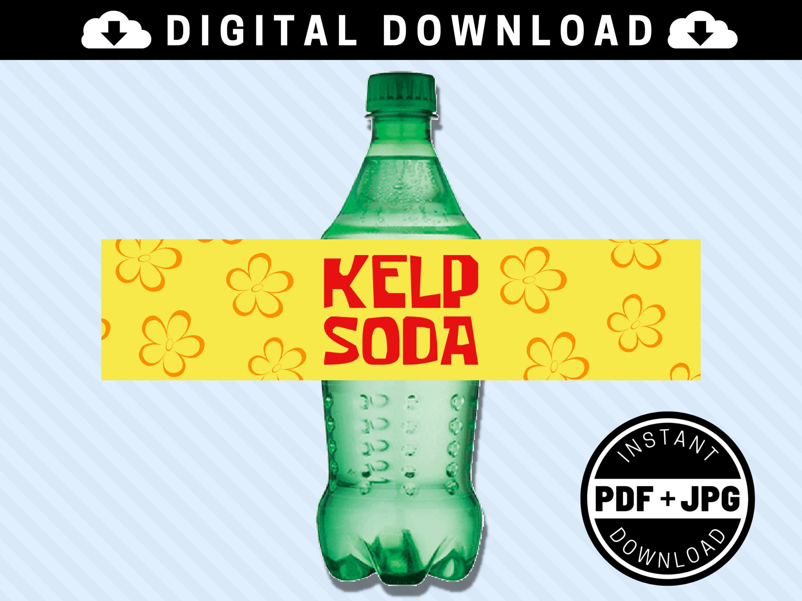 Kelp Soda 16.9Oz 500 Ml Printable Bottle Labels [Instant Download inside Kelp Soda Labels Printable Free