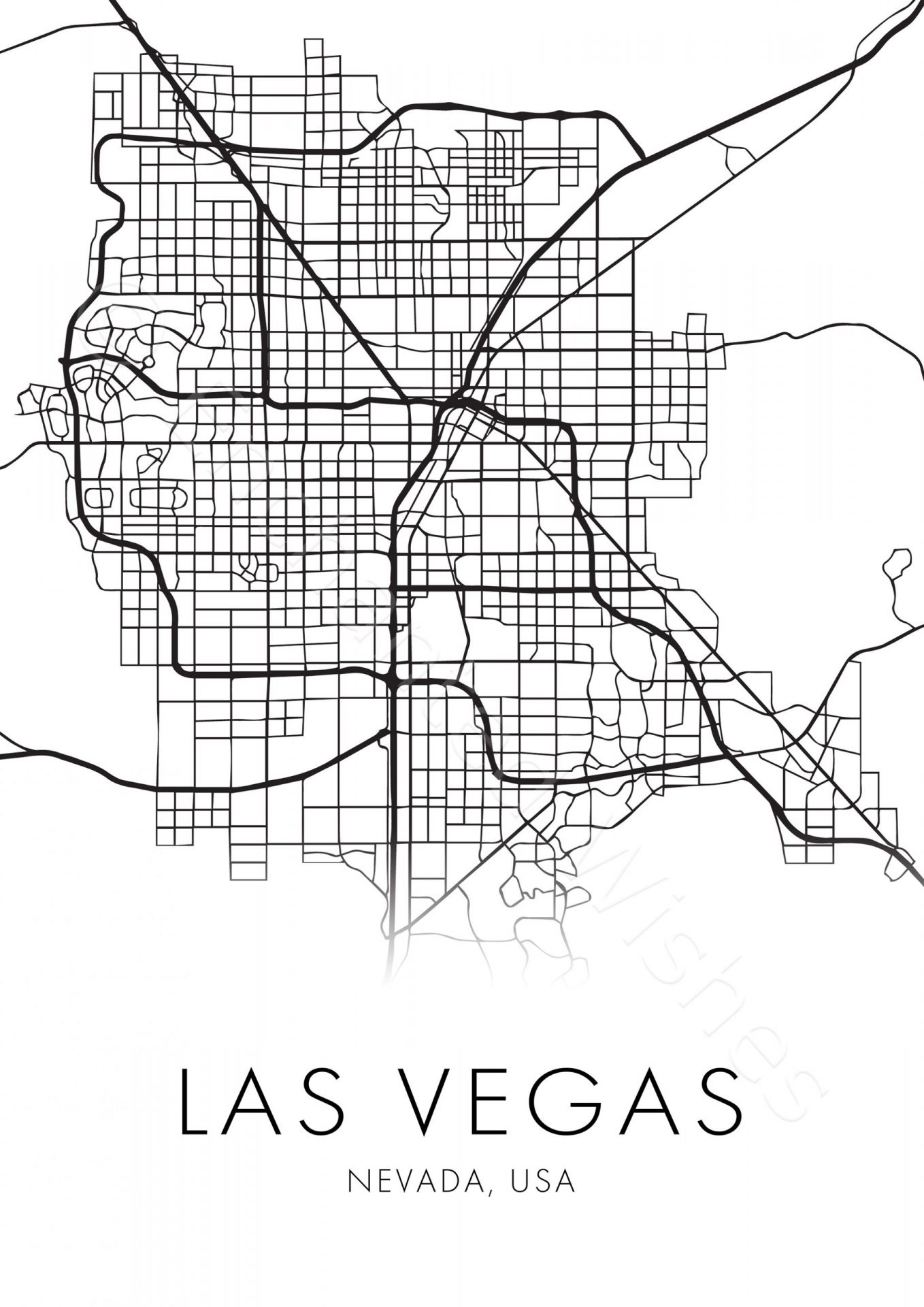 Large Las Vegas City Map Print - Wall Art Printable Prints throughout Printable Map of Las Vegas