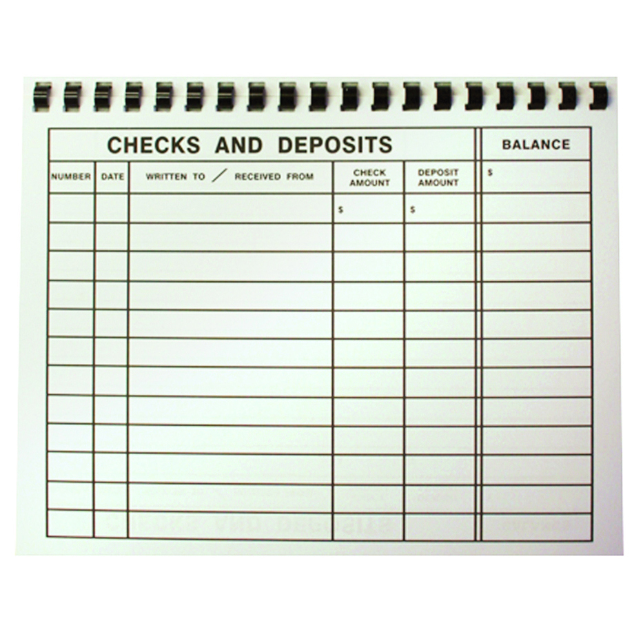 Large Print 8½&amp;quot; X 11&amp;quot; Check Register inside 8 1/2 X 11 Check Register Printable