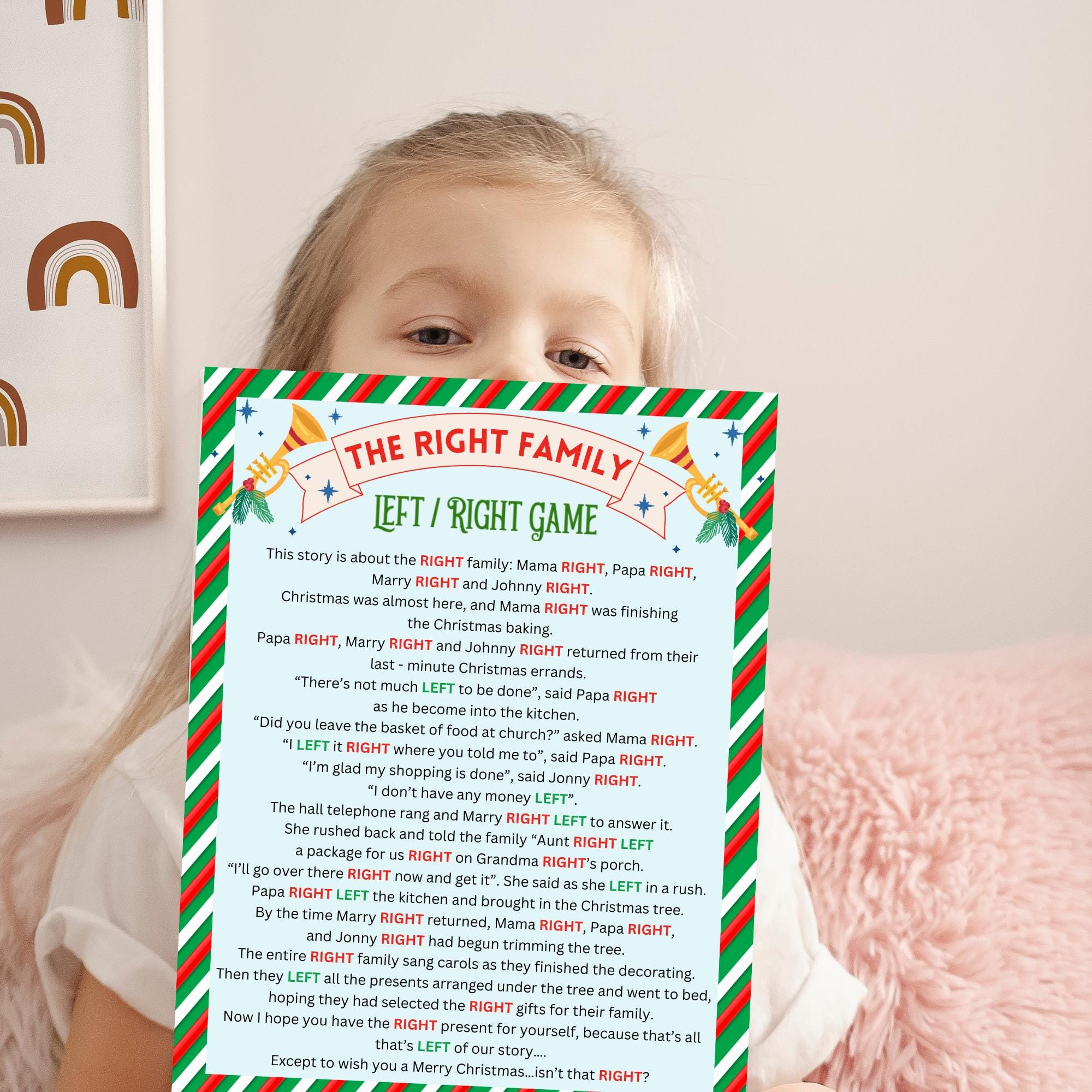 Left Right Game For Christmas, The Wright Family Funny Stories pertaining to The Wright Family Christmas Story Printable