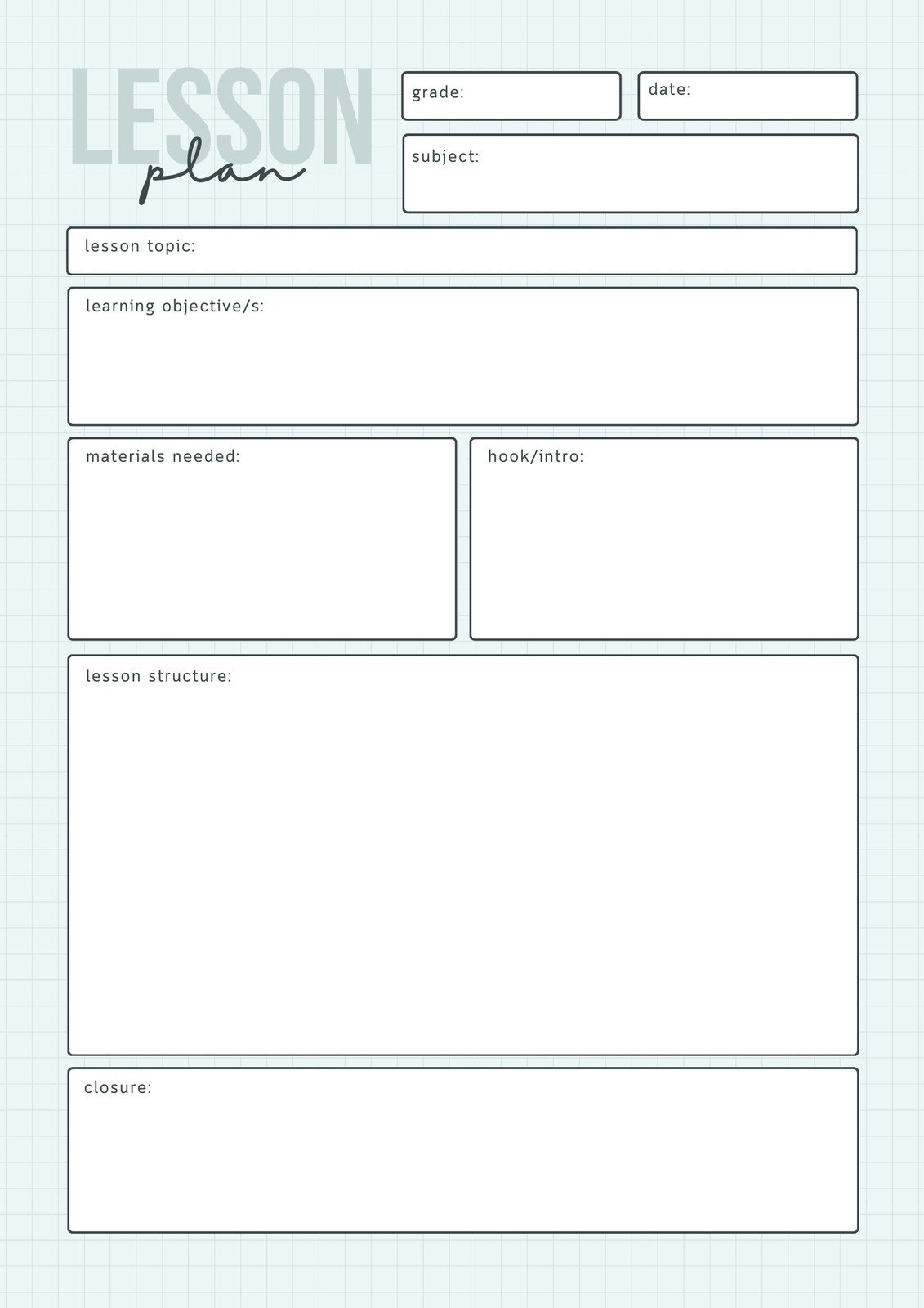 Lesson Plan Templates You Can Customize For Free | Canva inside Free Printable Lesson Plan Template