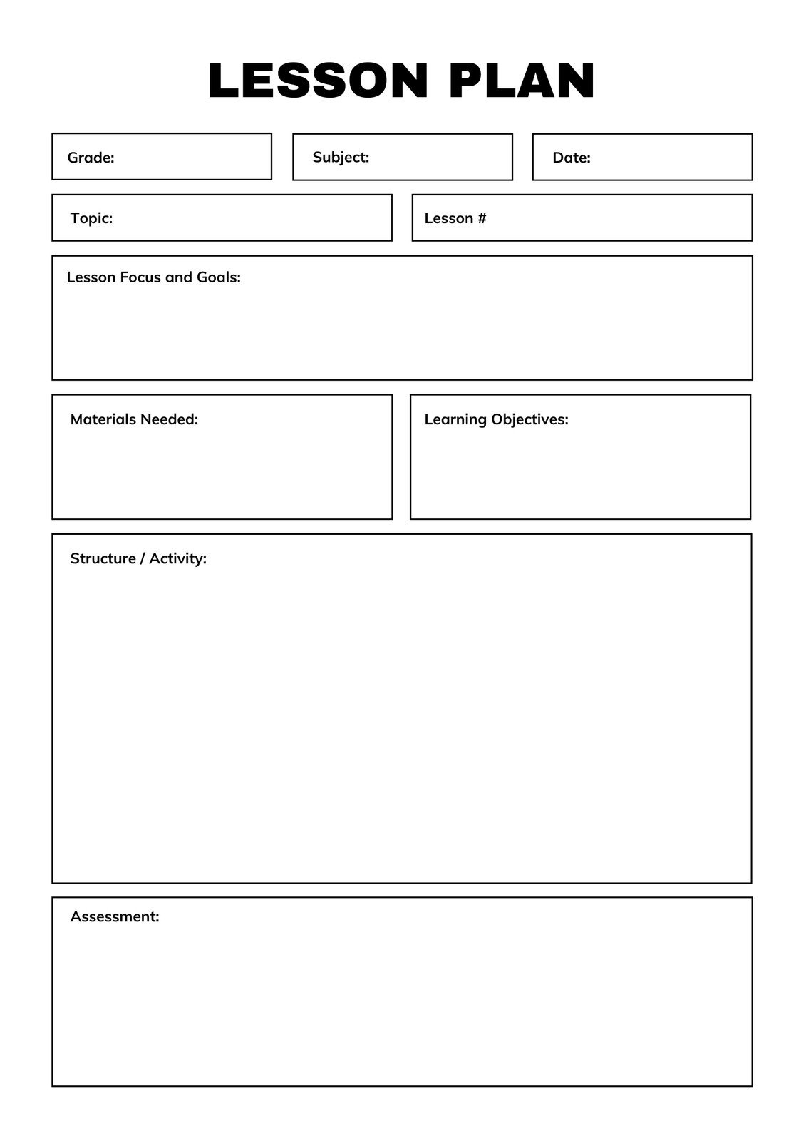 Lesson Plan Templates You Can Customize For Free | Canva throughout Free Printable Lesson Plan Template