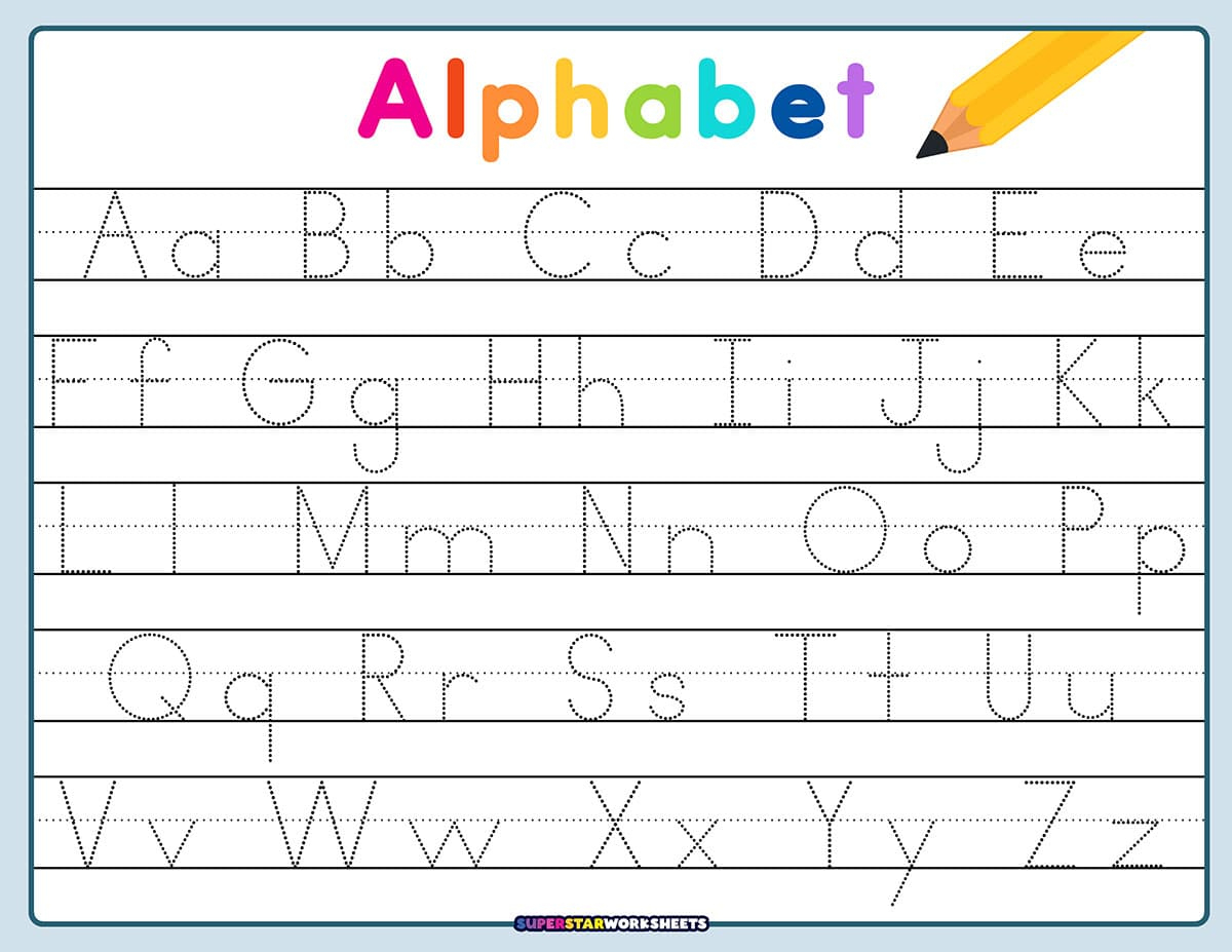 Letter Tracing Worksheets - Superstar Worksheets within Printable Letter Tracing Worksheets
