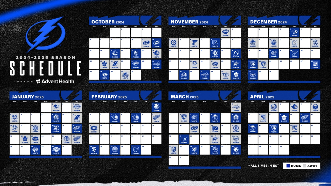 Lightning Announce 2024-25 Regular Season Schedule, Presented throughout Tampa Bay Lightning Schedule Printable