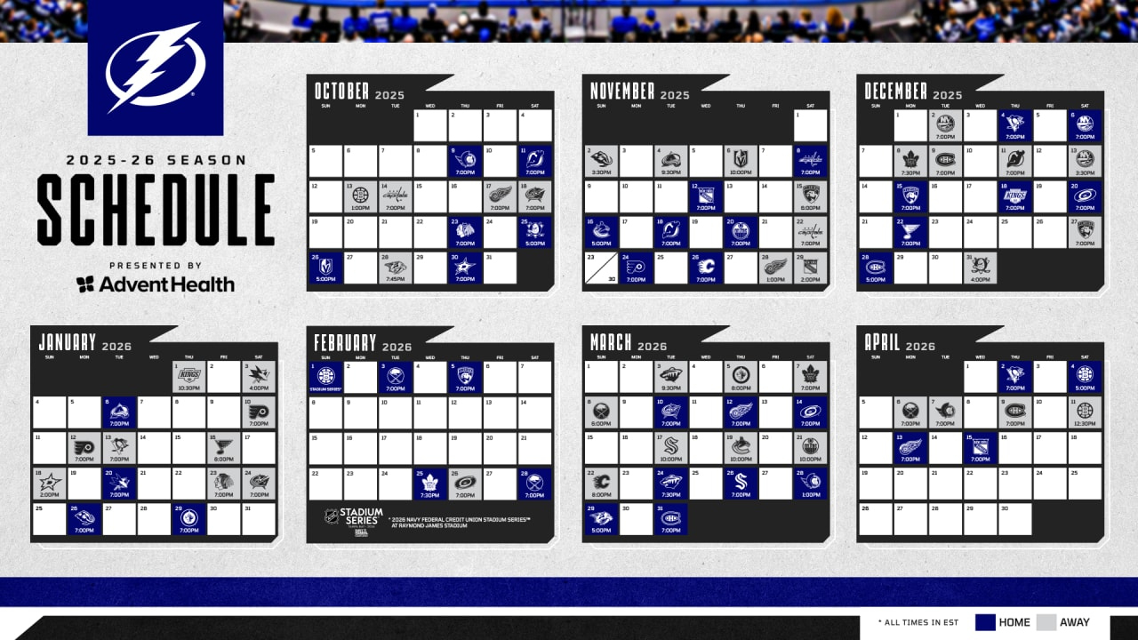 Lightning Announce 2025-26 Regular Season Schedule, Presented with regard to Tampa Bay Lightning Schedule Printable