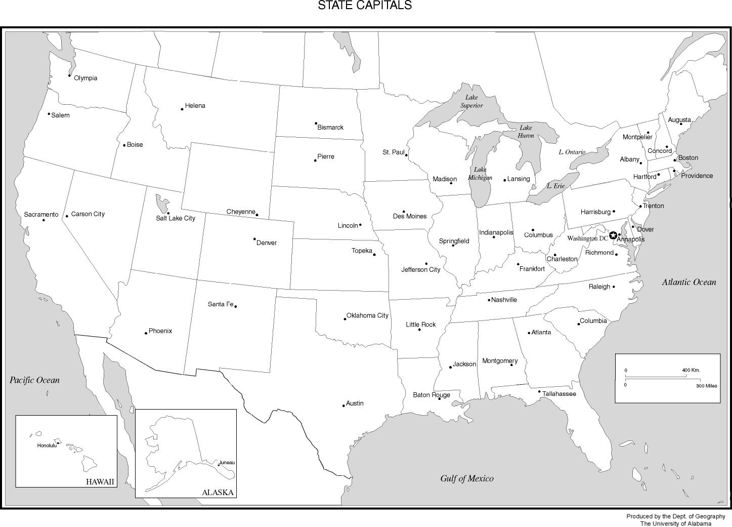 Maps Of The United States within Black and White Map of the United States Printable