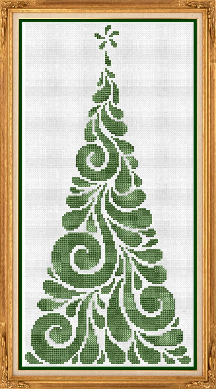 Modern Christmas Tree - Counted Cross Stitch Pattern (X-Stitch Pdf) with Printable Free Christmas Tree Cross Stitch Patterns