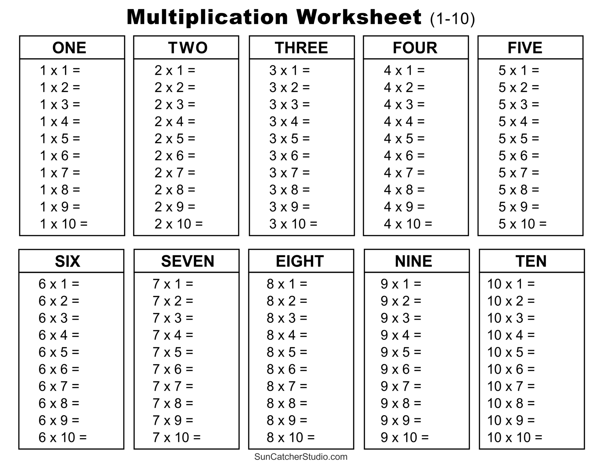 Multiplication Charts (Pdf): Free Printable Times Tables – Free within Time Table Chart Free Printable