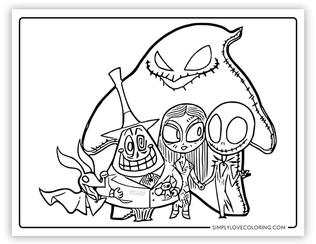 Nightmare Before Christmas Coloring Pages (Free Pdf Printables inside Free Printable Drawings A Nightmare Before Christmas Free Printable