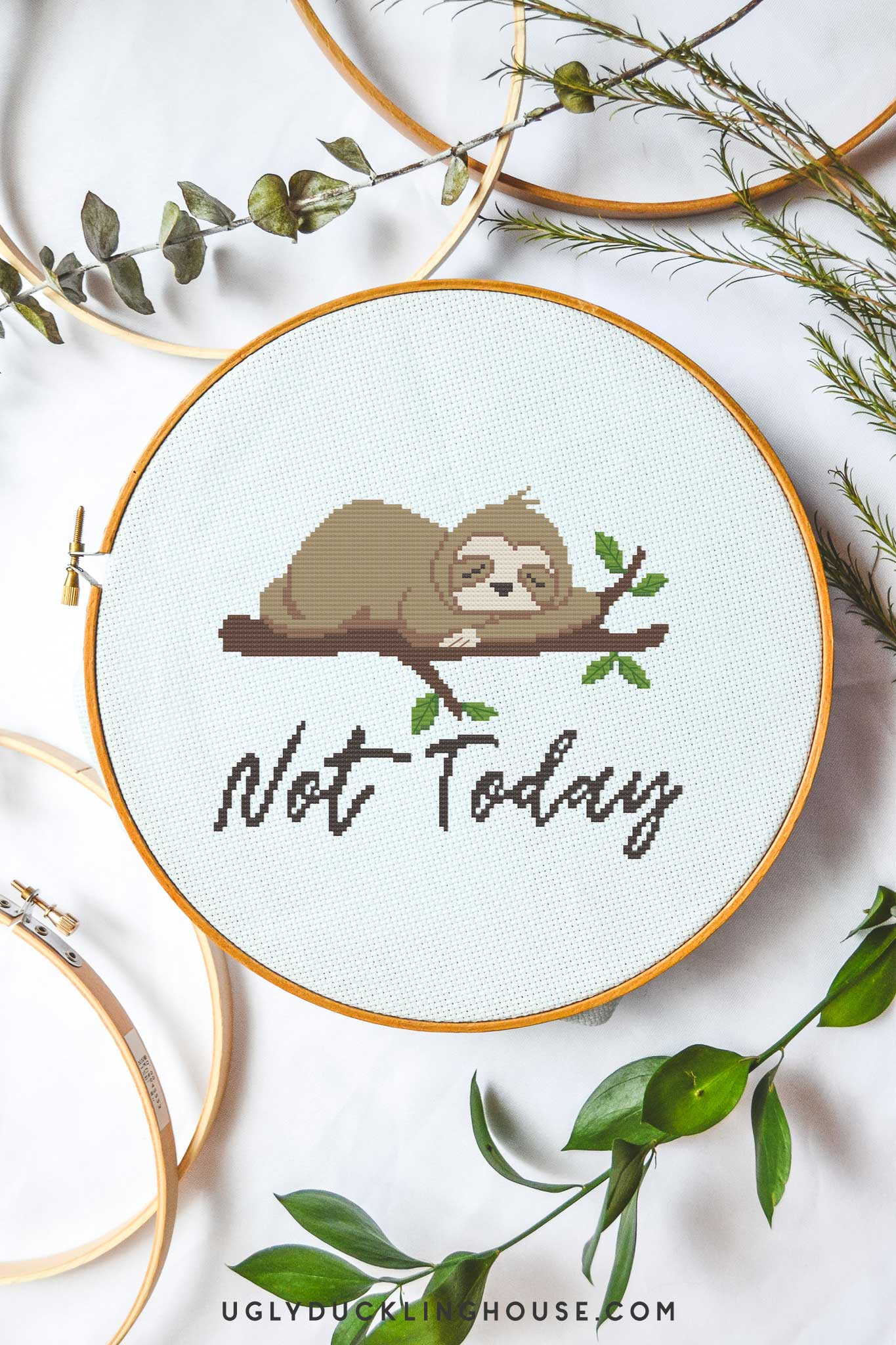 Not Today" Sloth | Free Cross Stitch Pattern • Ugly Duckling House with Free Printable Cross Stitch Patterns